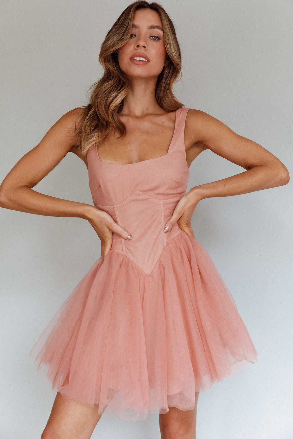 La Ballerine Layered Mesh Mini Dress Lipstick by Selfie Leslie Australia