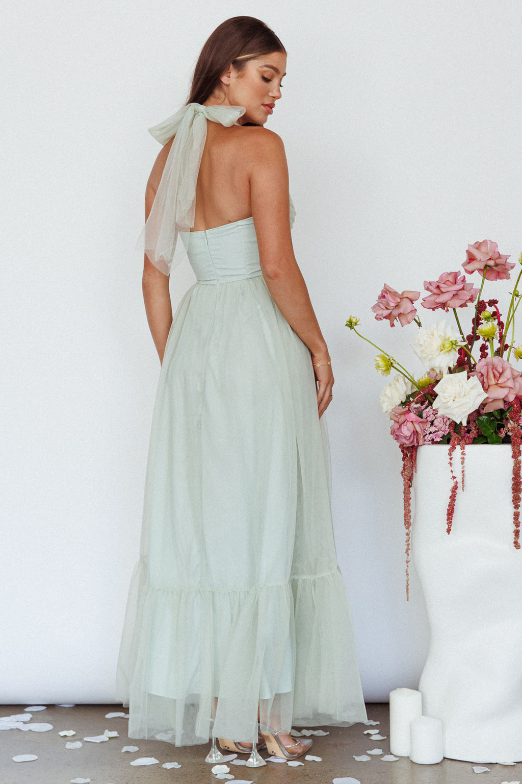 Alegria Tulle Maxi Dress Pistachio by Selfie Leslie Australia