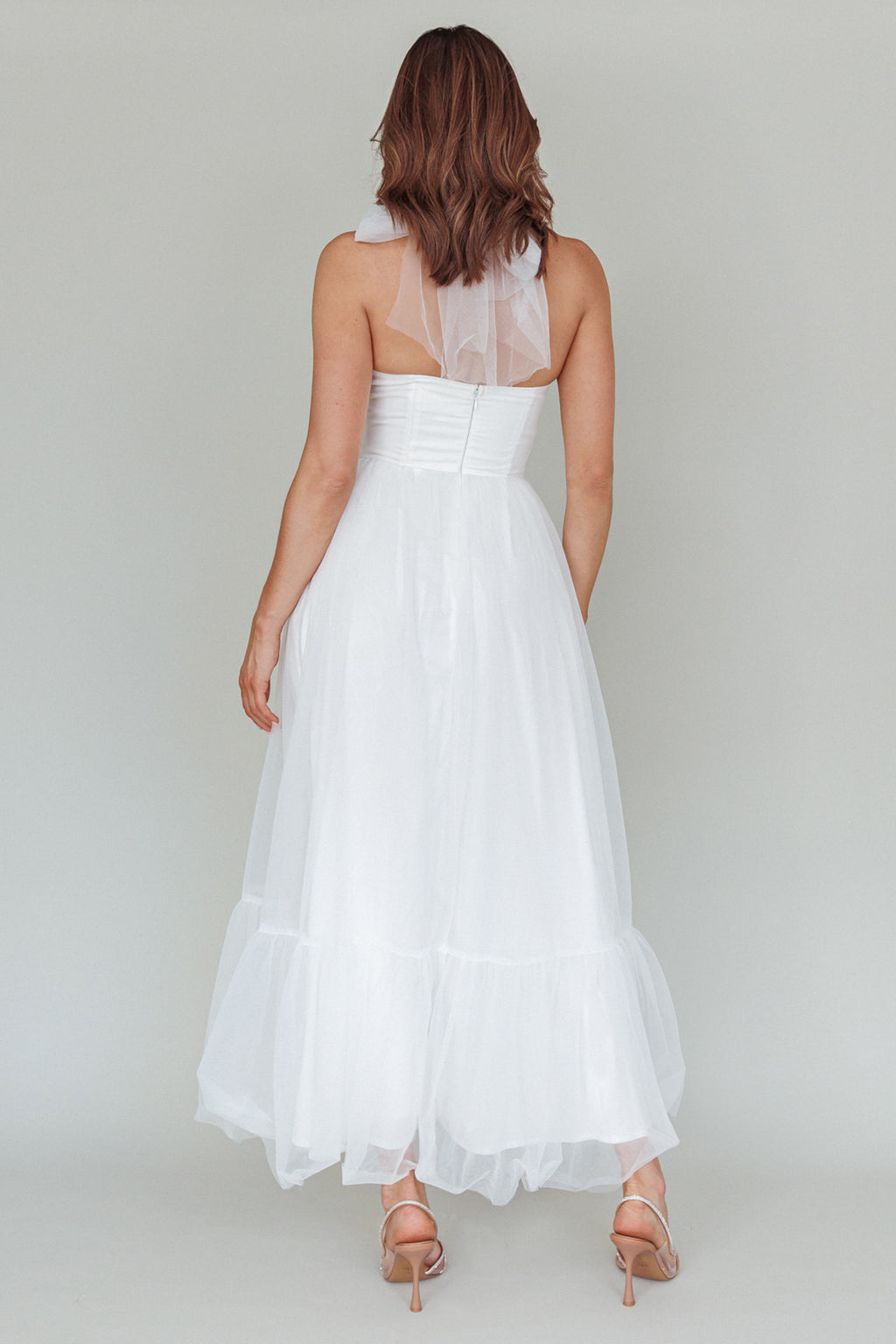 Alegria Tulle Maxi Dress White by Selfie Leslie Australia