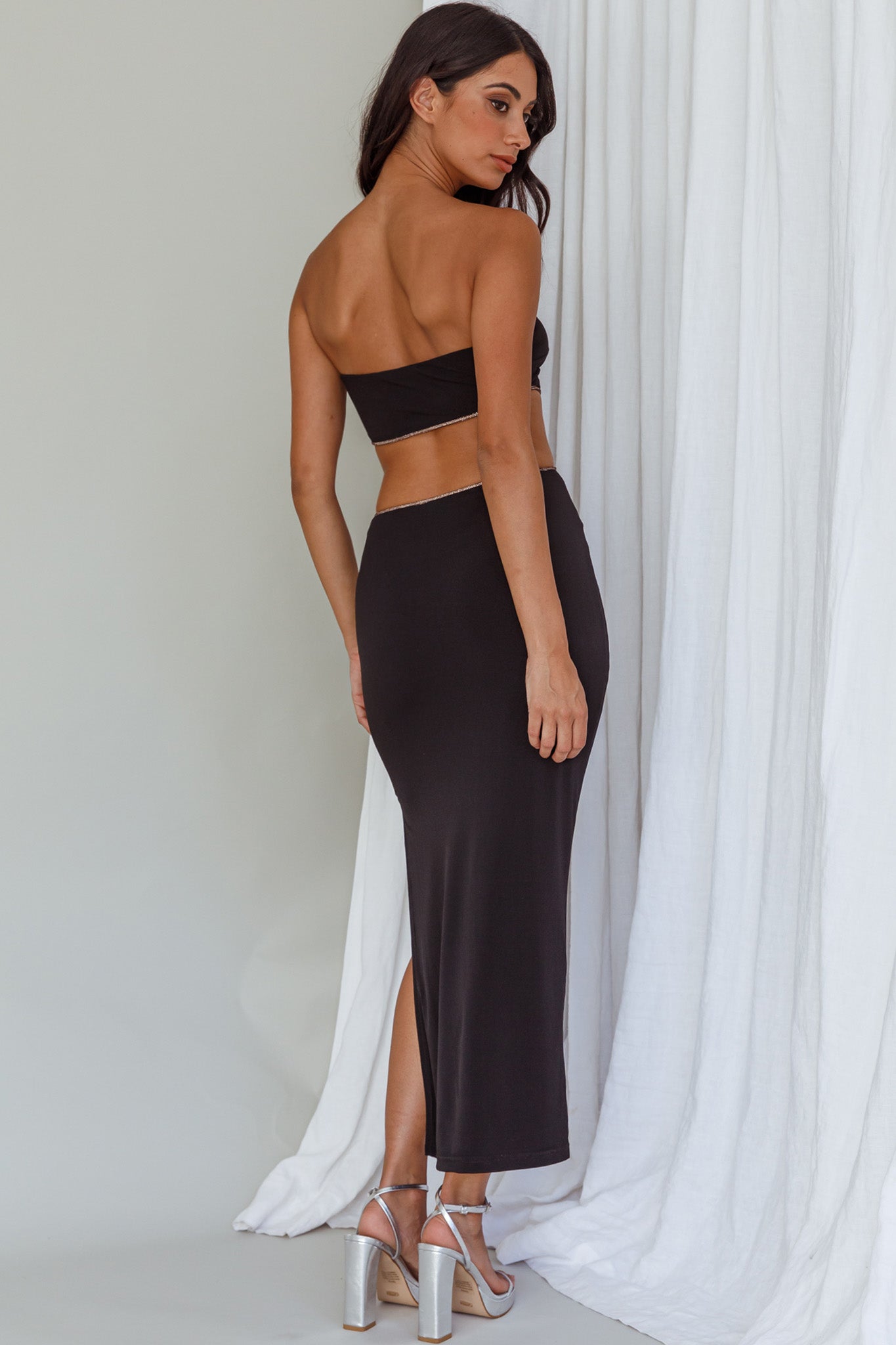 Bridget Cut-Out Midi Dress Black by Selfie Leslie Australia