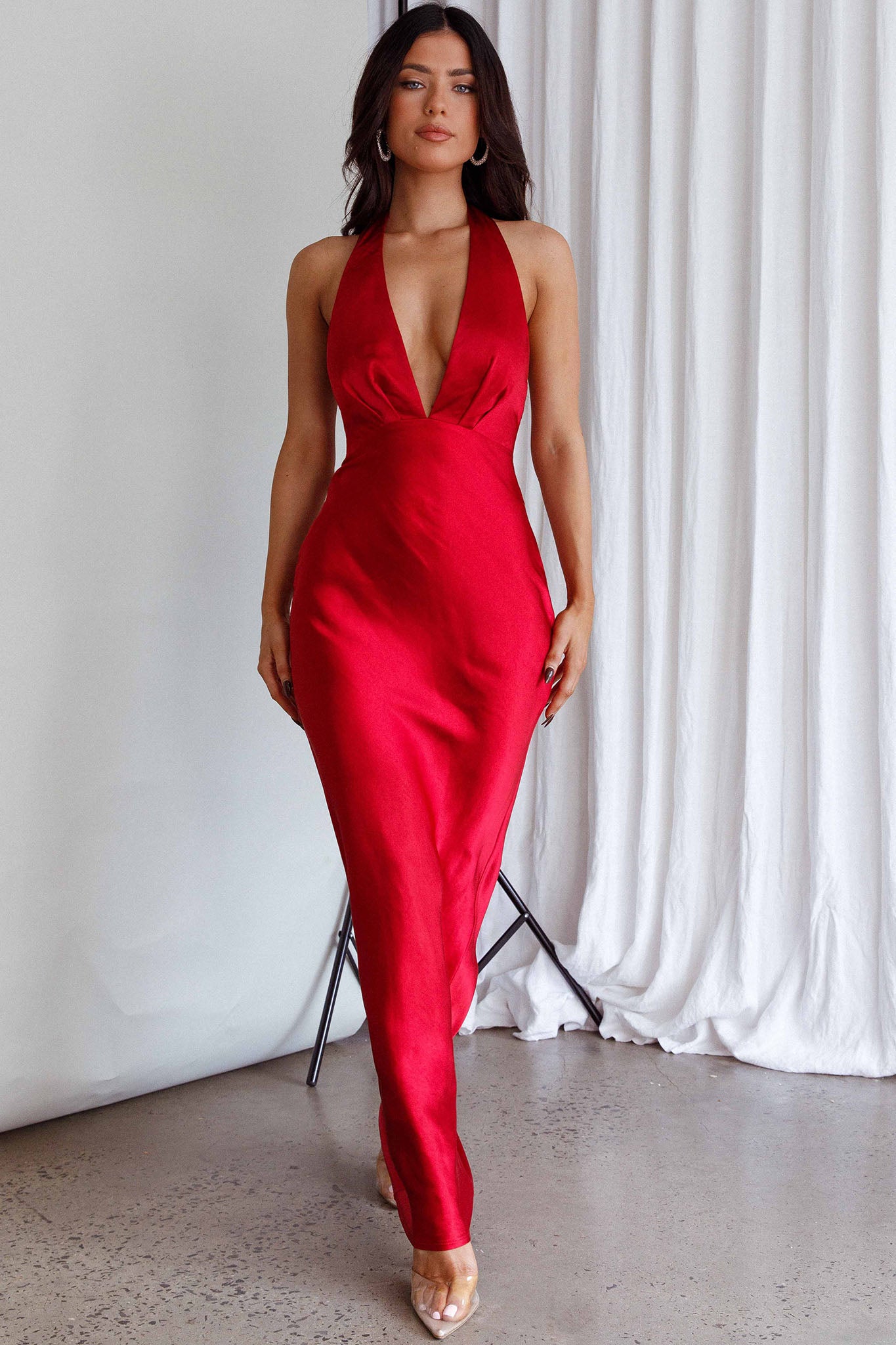 Womens Dresses Club Maxi Dress Club L Love Shy Red Plunge Neck Maxi Dress With Split Womens Dresses Club Maxi Dress Club L Love Shy Red Plunge Neck Maxi Dress With Split