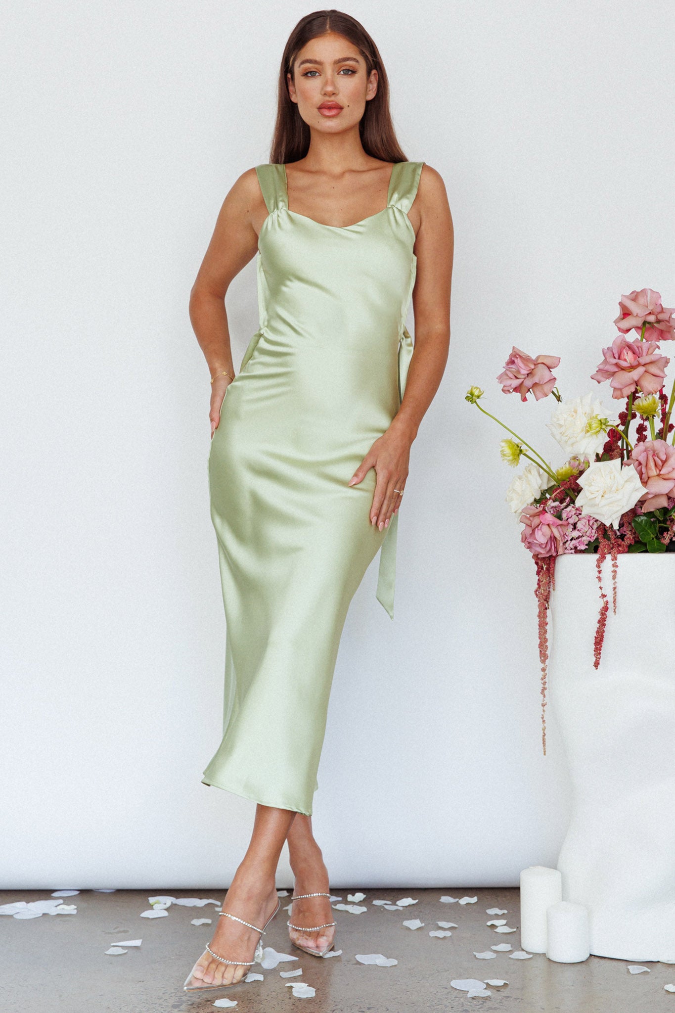 Amielle Open Back Midi Dress Mint by Selfie Leslie Australia