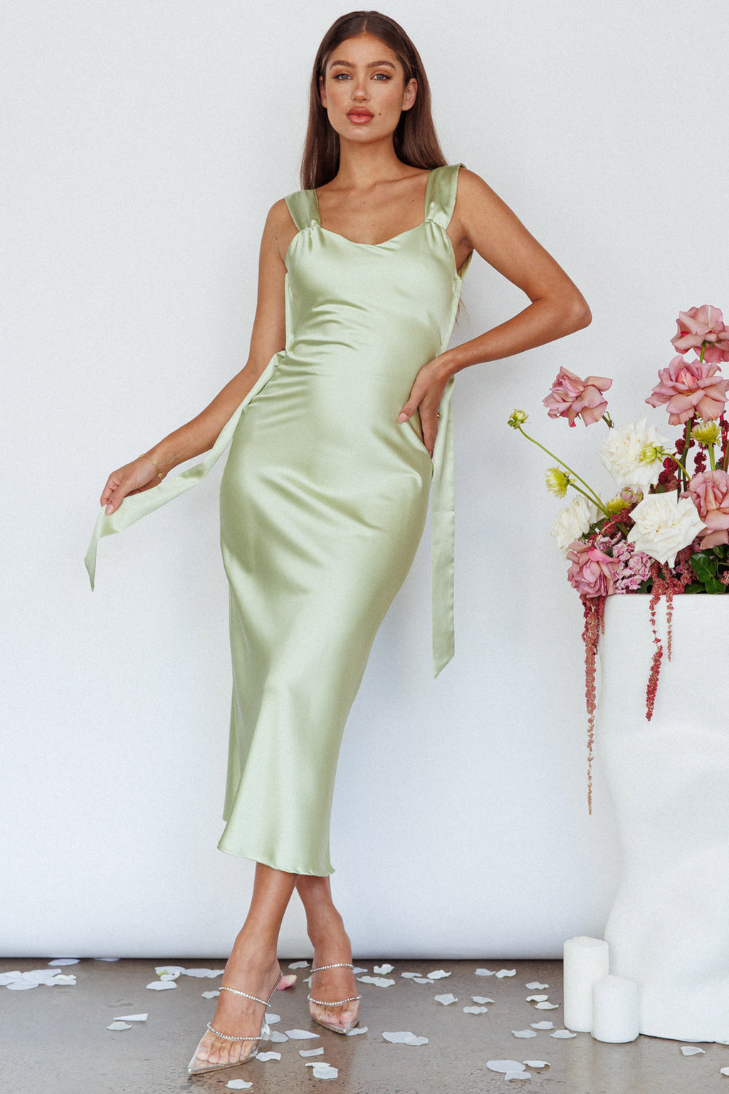 Amielle Open Back Midi Dress Mint by Selfie Leslie Australia