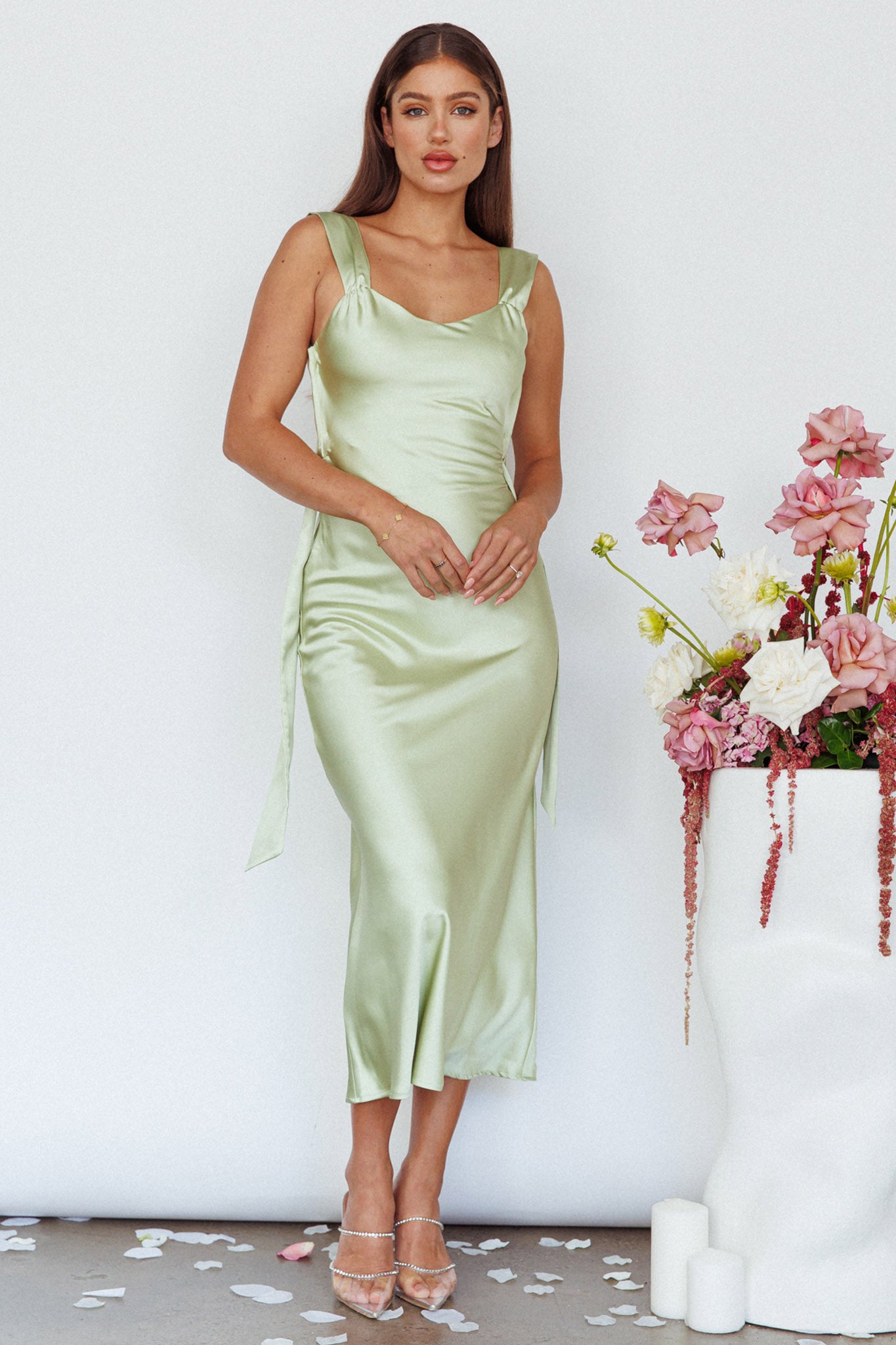 Amielle Open Back Midi Dress Mint by Selfie Leslie Australia