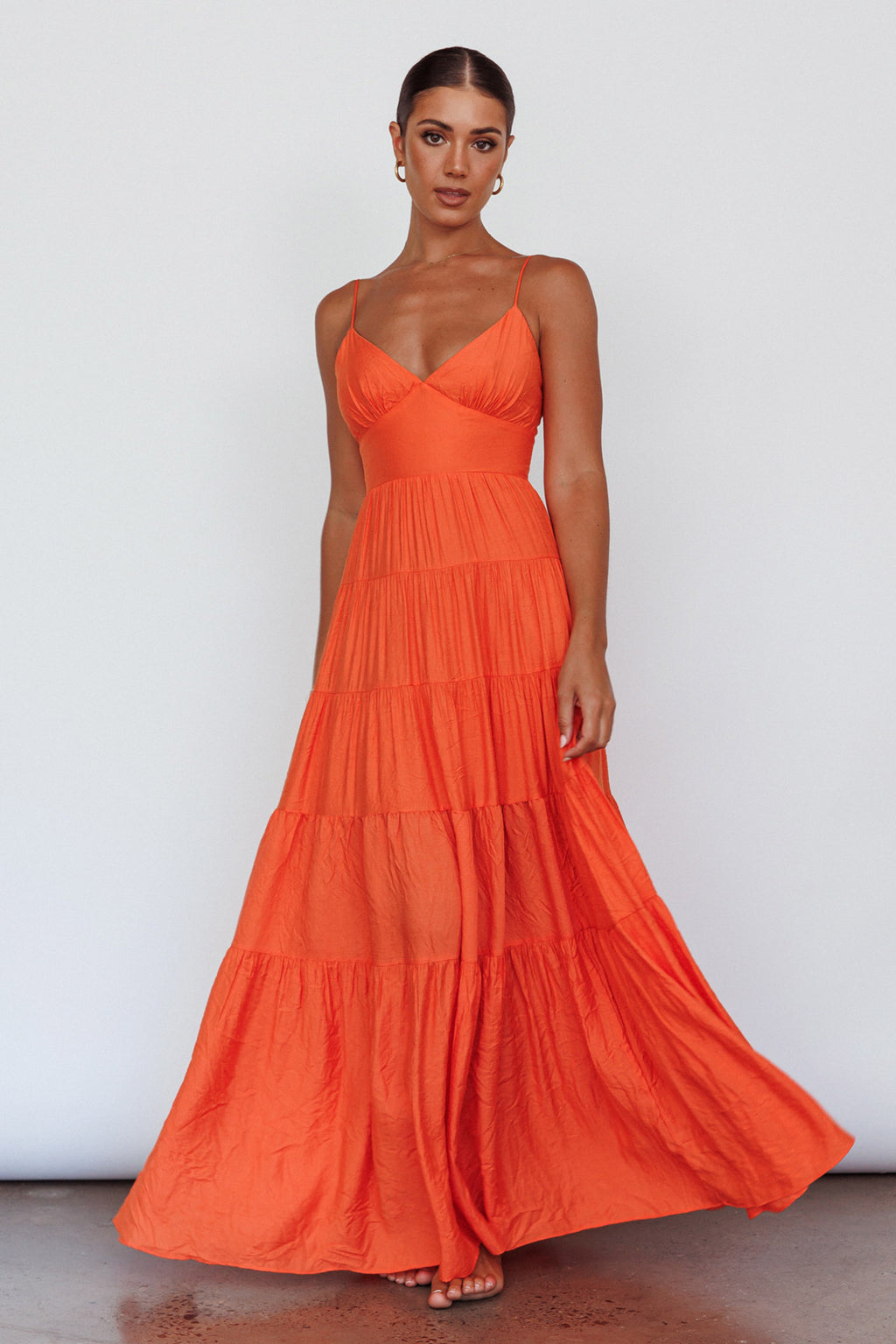 Main Attraction Cami Strap Maxi Dress Tangerine by Selfie Leslie Australia