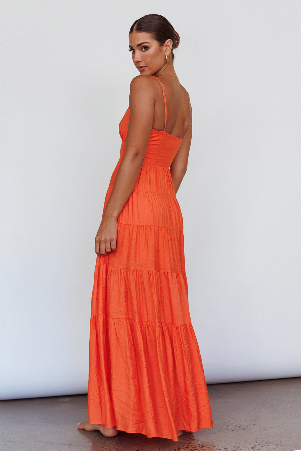 Main Attraction Cami Strap Maxi Dress Tangerine by Selfie Leslie Australia