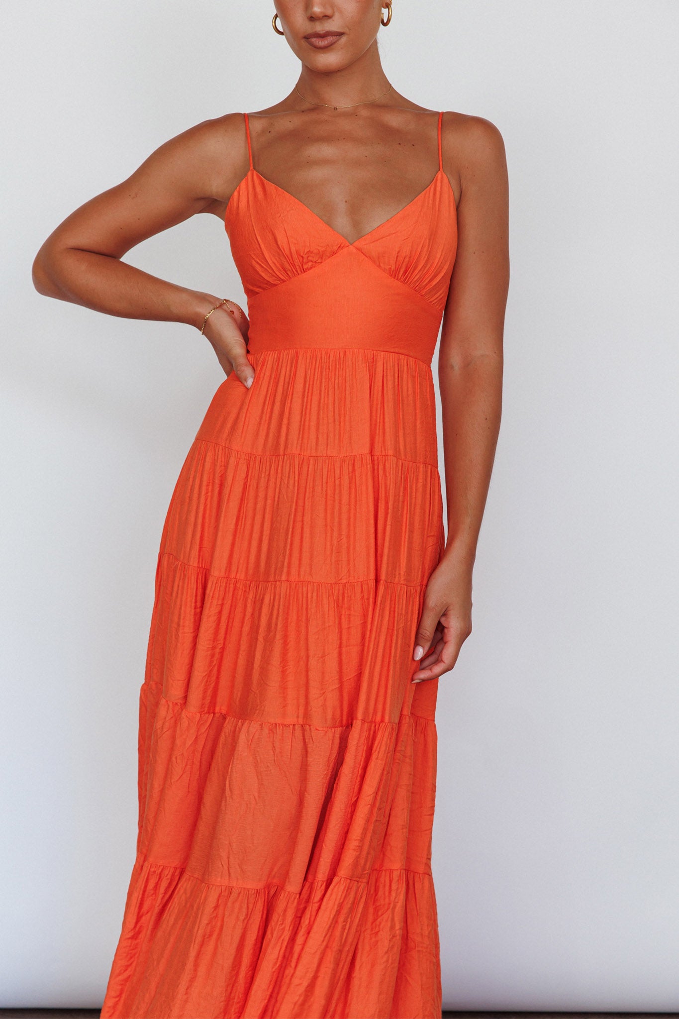 Main Attraction Cami Strap Maxi Dress Tangerine by Selfie Leslie Australia