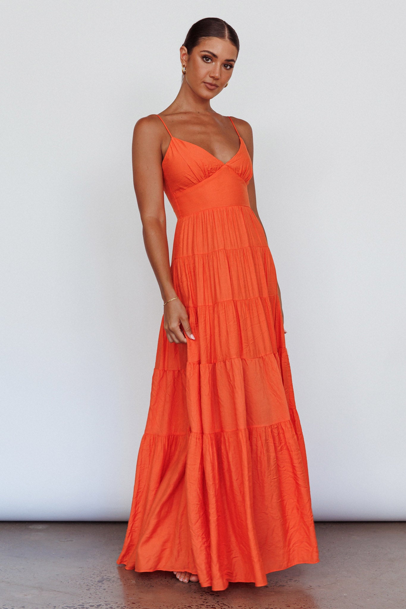 Main Attraction Cami Strap Maxi Dress Tangerine by Selfie Leslie Australia