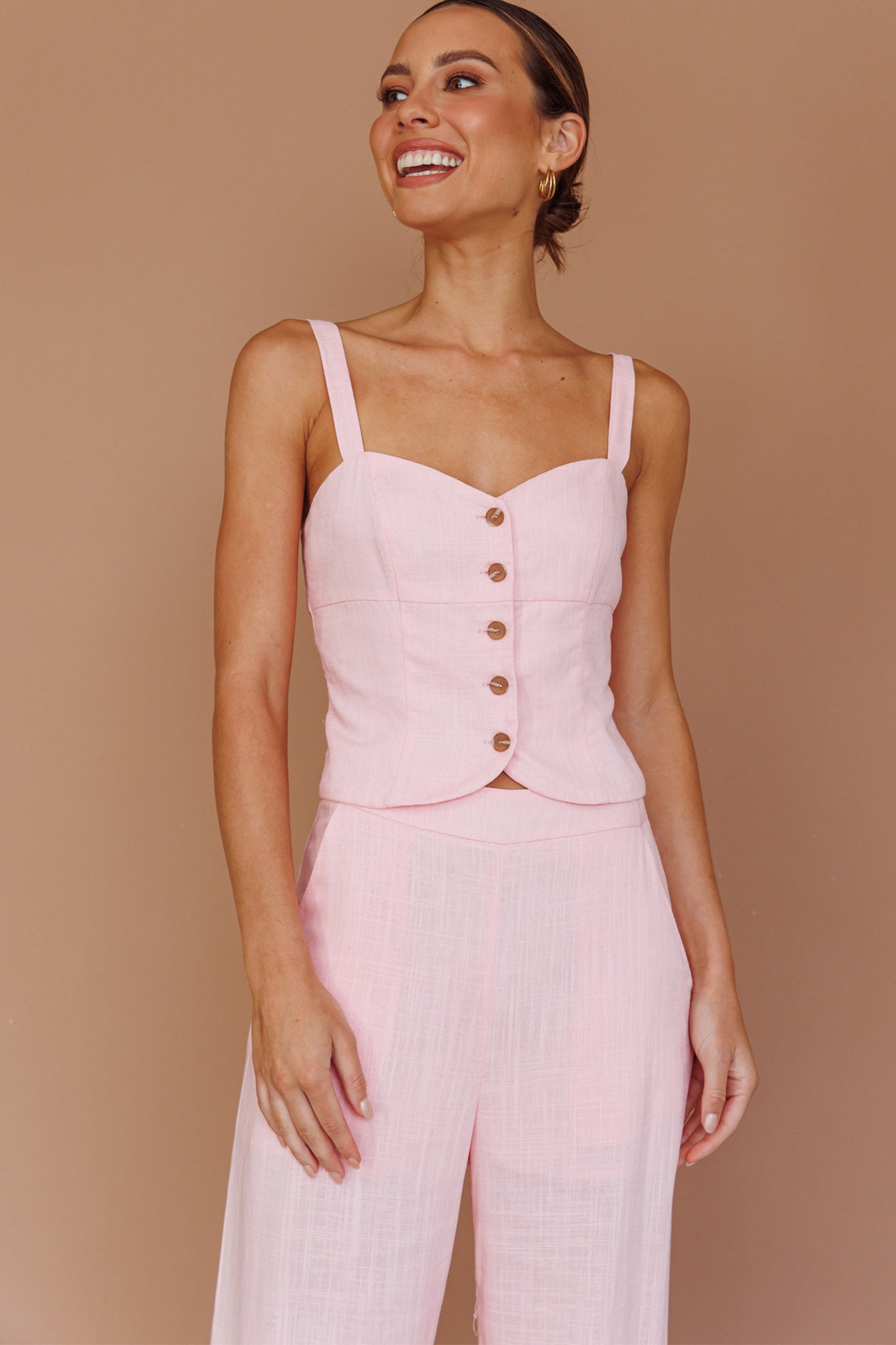 Play It Cool Wide Leg Pants Pink by Selfie Leslie Australia