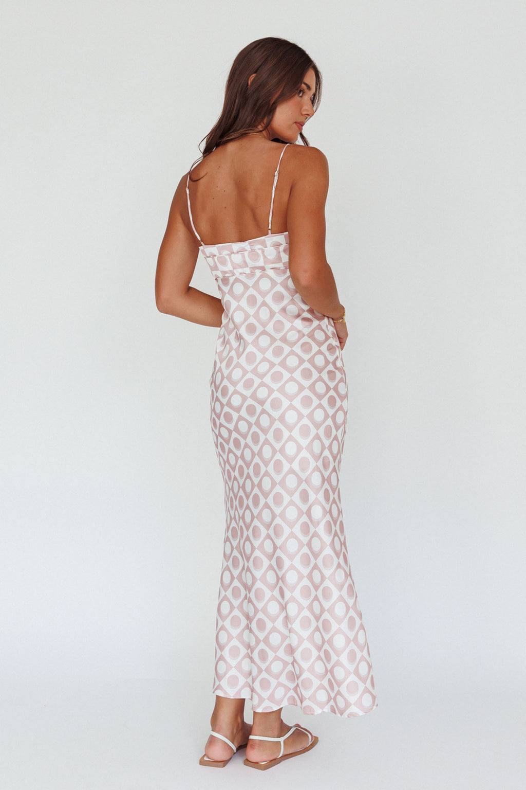 Lane Cove Cami Strap Maxi Dress Print Mocha by Selfie Leslie Australia