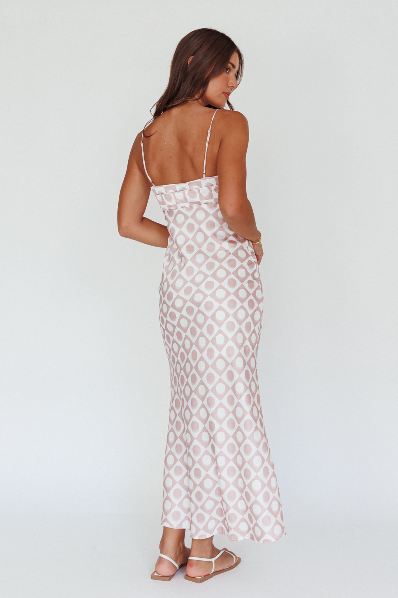 Lane Cove Cami Strap Maxi Dress Print Mocha by Selfie Leslie Australia