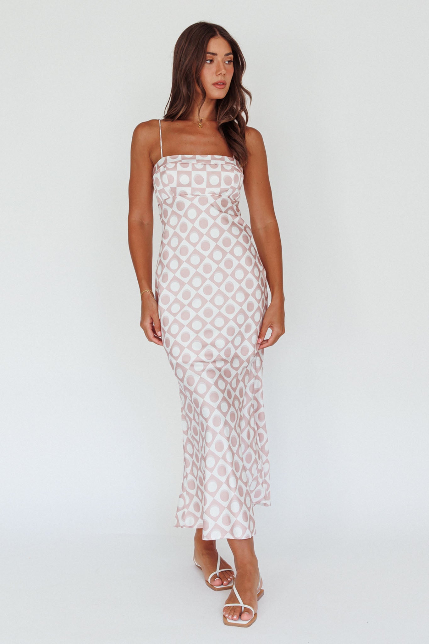 Lane Cove Cami Strap Maxi Dress Print Mocha by Selfie Leslie Australia