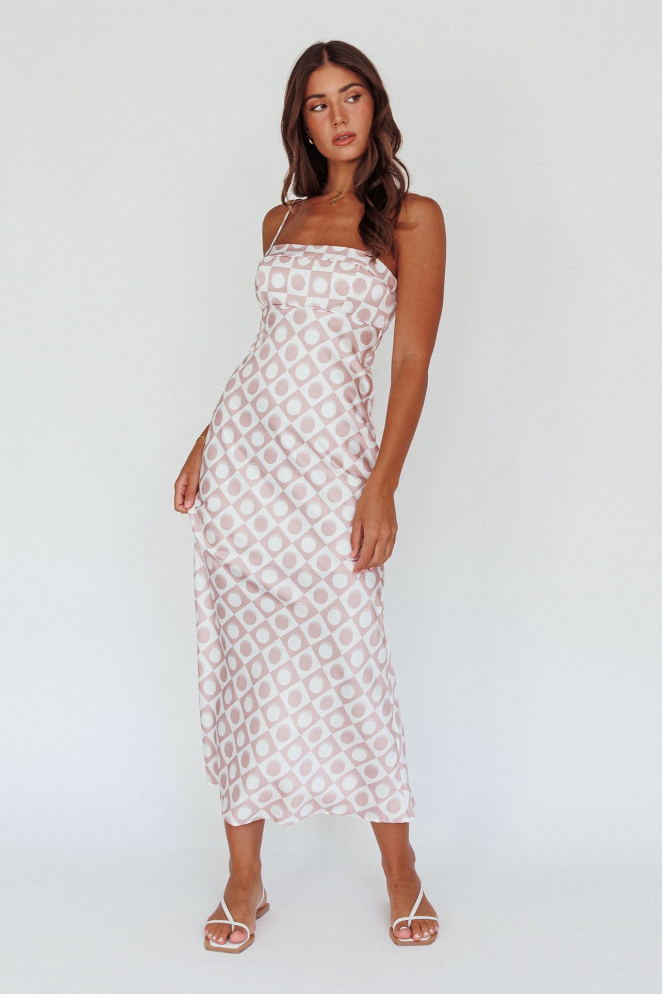 Lane Cove Cami Strap Maxi Dress Print Mocha by Selfie Leslie Australia