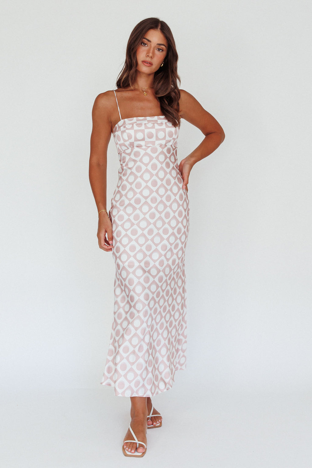 Lane Cove Cami Strap Maxi Dress Print Mocha by Selfie Leslie Australia