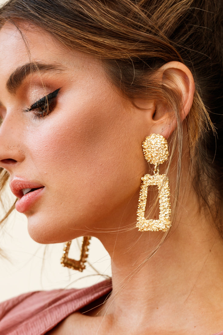 Manhattan Geometric Earrings Gold by Selfie Leslie