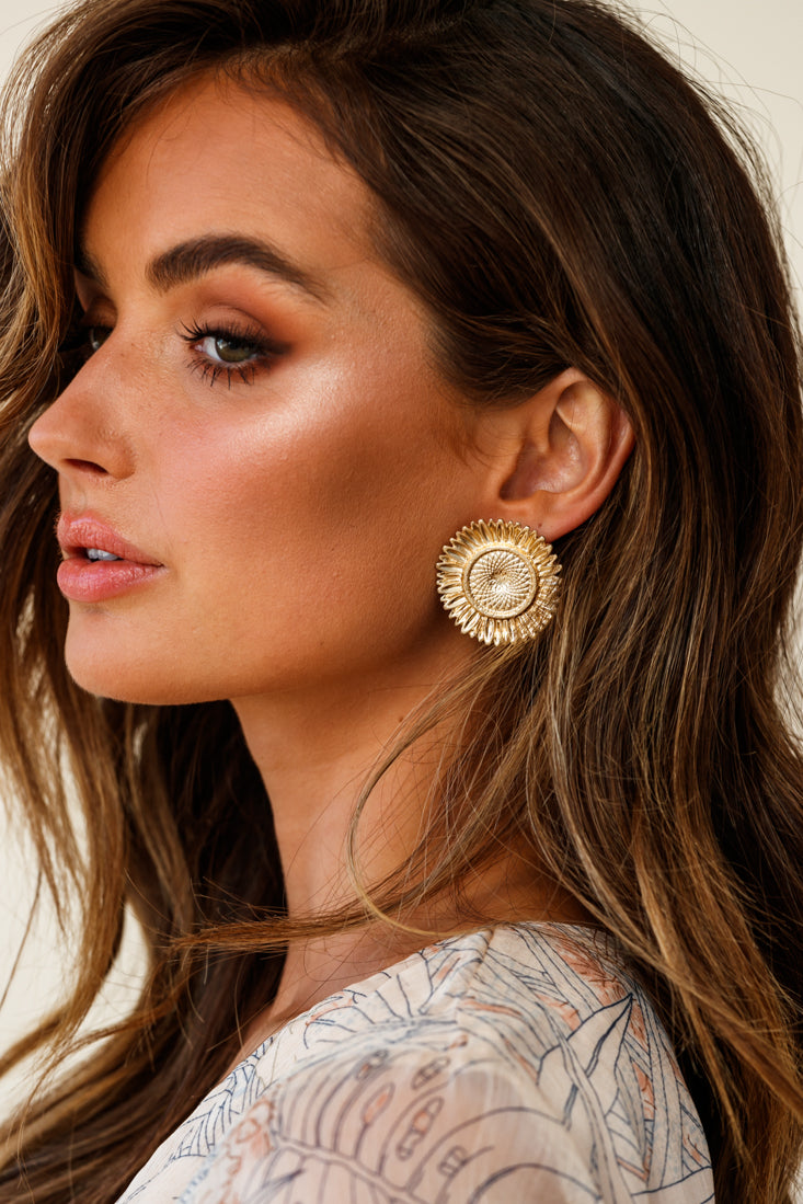 Sunflower Gold Earrings by Selfie Leslie