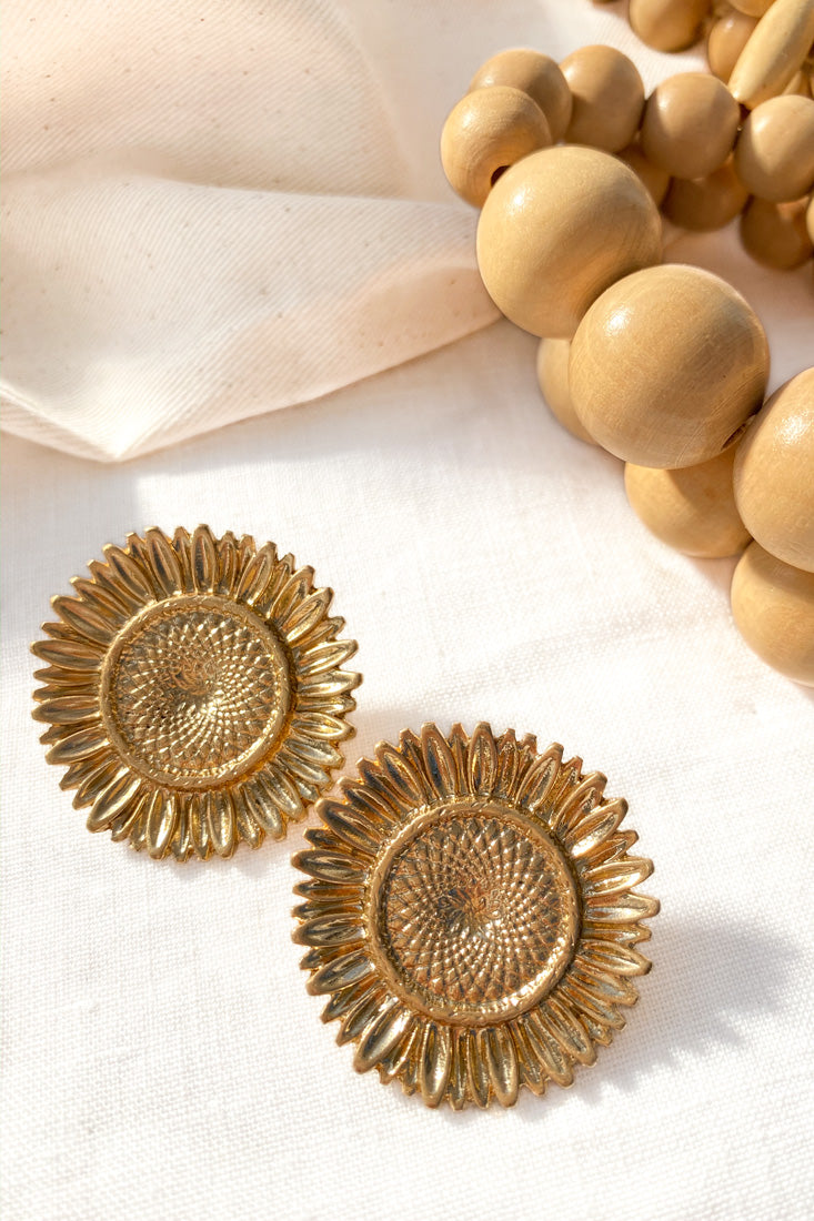 Sunflower Gold Earrings by Selfie Leslie