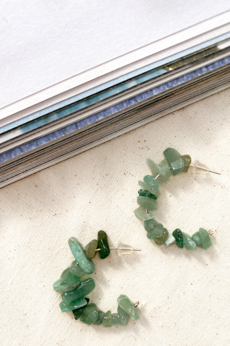 Jasmine Raw Cut Earrings Jade by Selfie Leslie