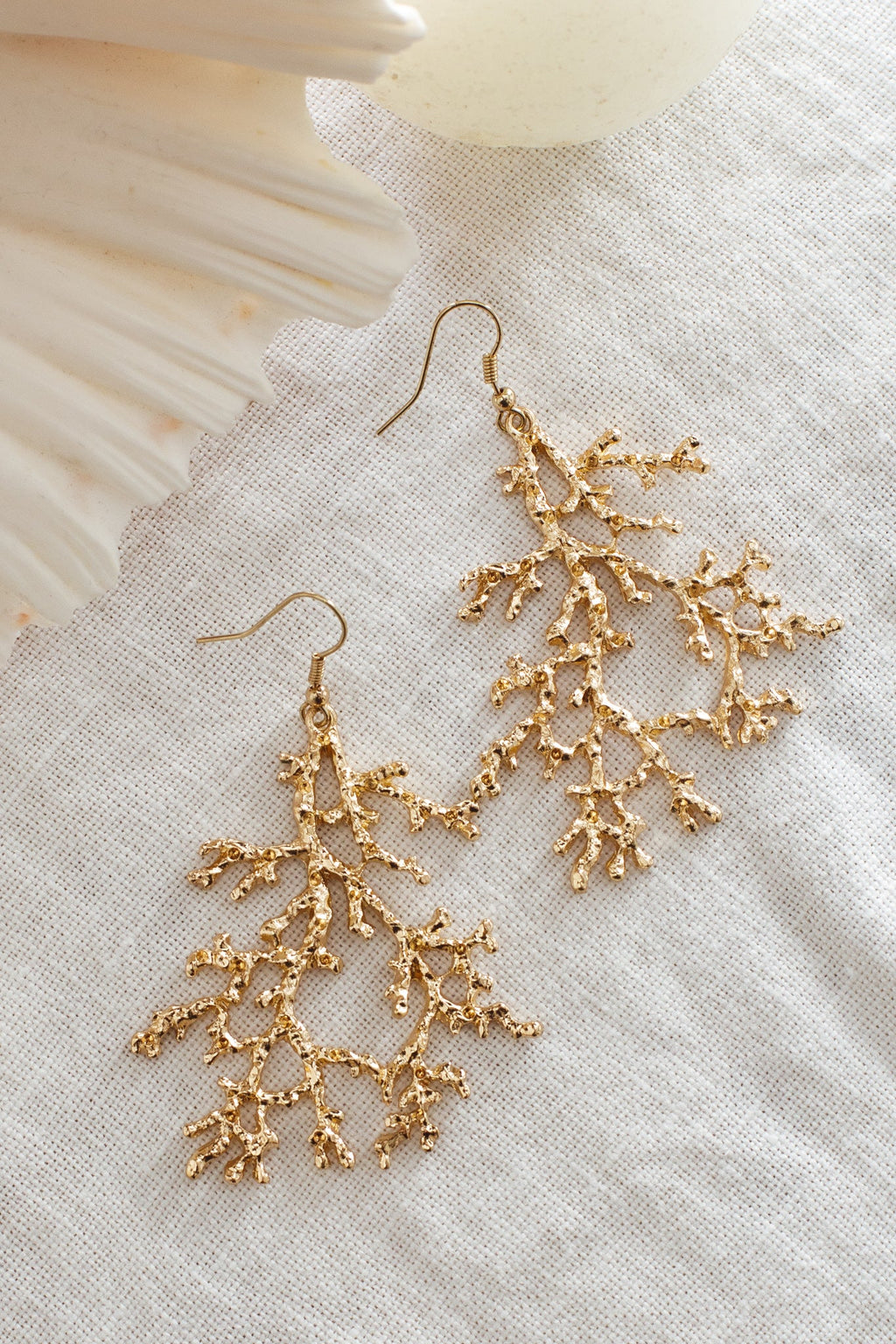 Orli Coral Design Earrings Gold by Selfie Leslie