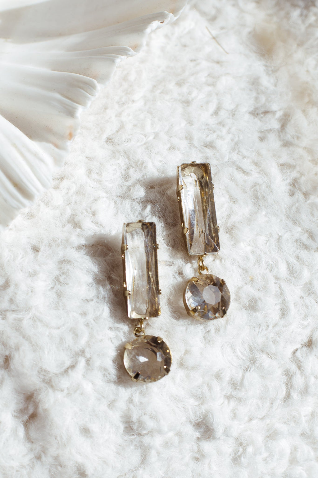 Cara Glass Crystal Drop Earrings Clear by Selfie Leslie