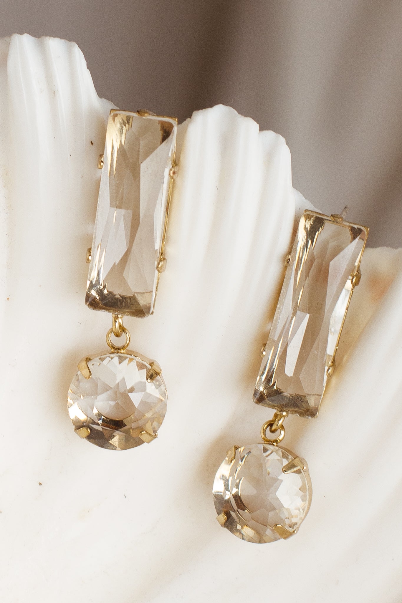 Cara Glass Crystal Drop Earrings Clear by Selfie Leslie