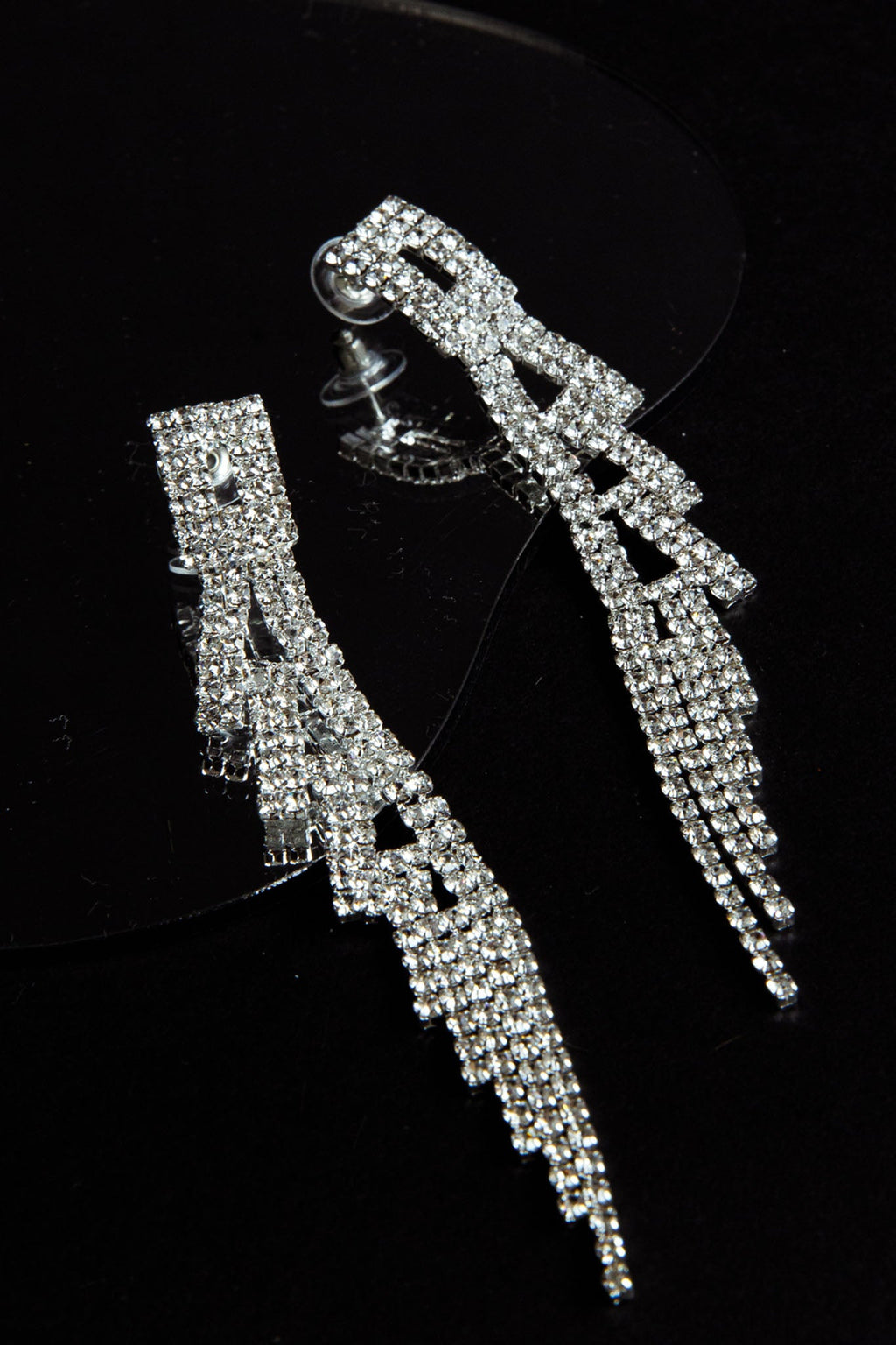 Darma Diamante Drop Earrings Silver by Selfie Leslie