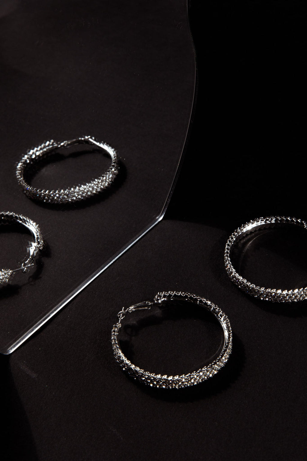 Maddy Diamante Hoop Earrings Silver by Selfie Leslie