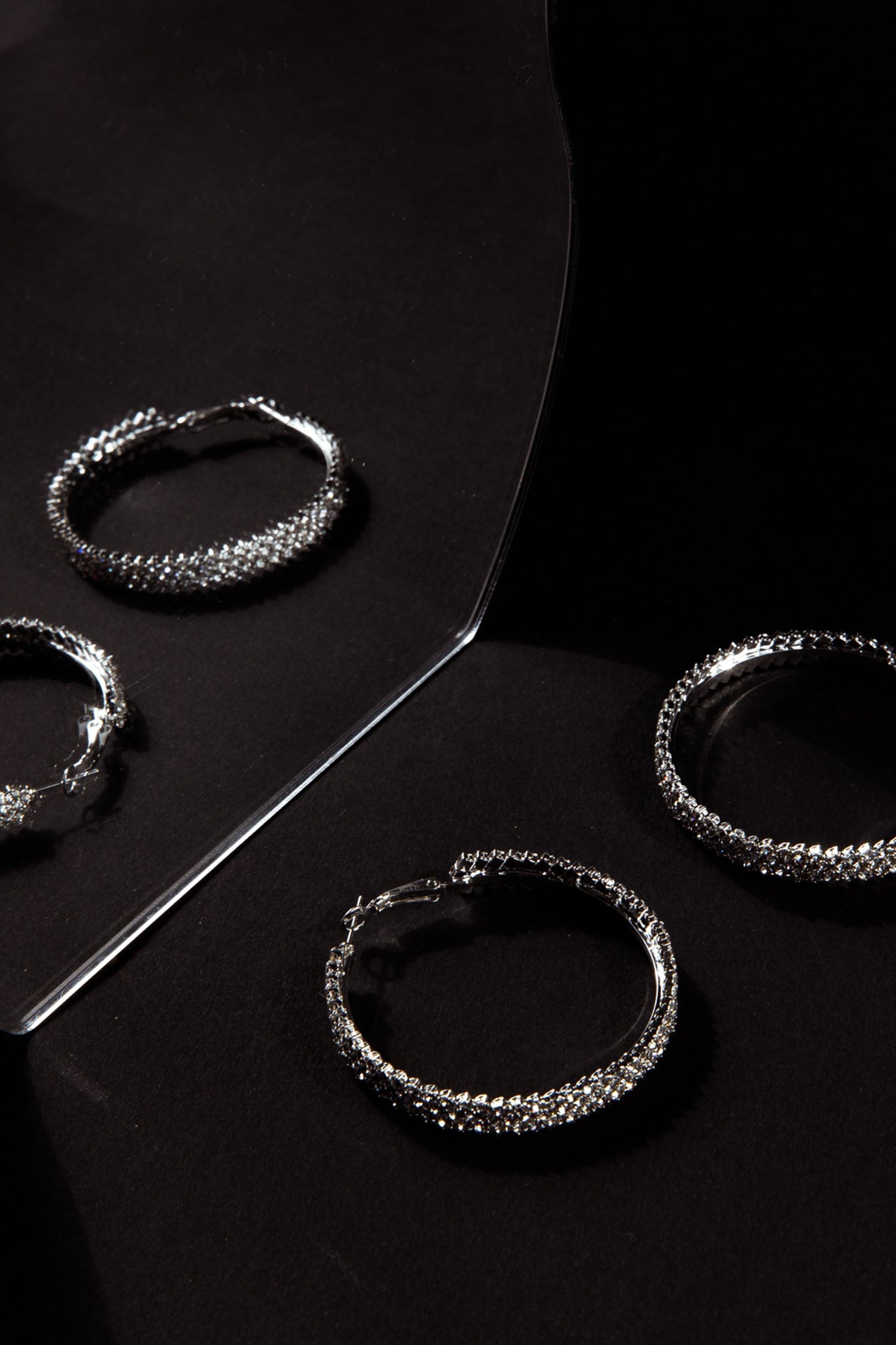 Maddy Diamante Hoop Earrings Silver by Selfie Leslie