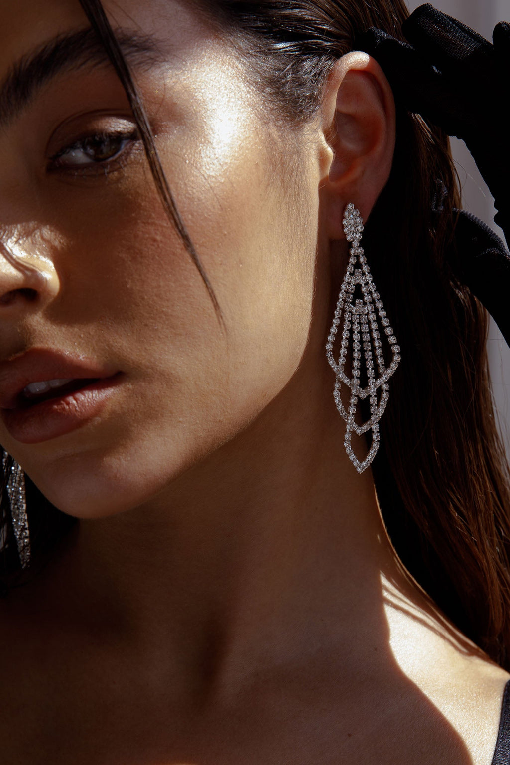 Evangelina Chandelier Earrings Silver by Selfie Leslie