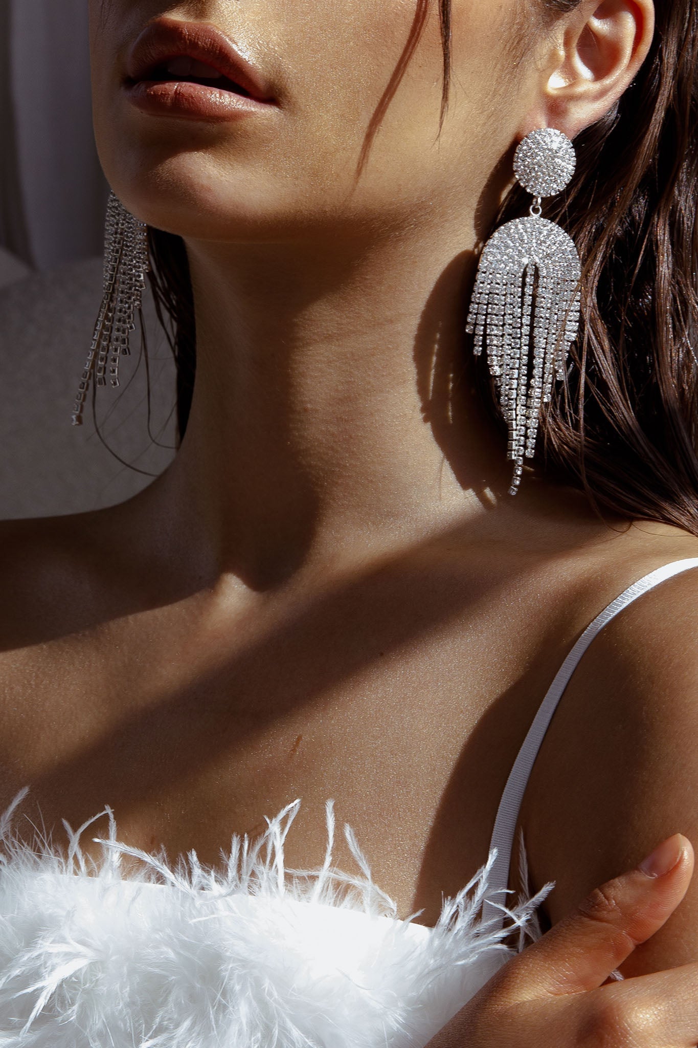 Kiara Circle Cascade Earrings Silver by Selfie Leslie