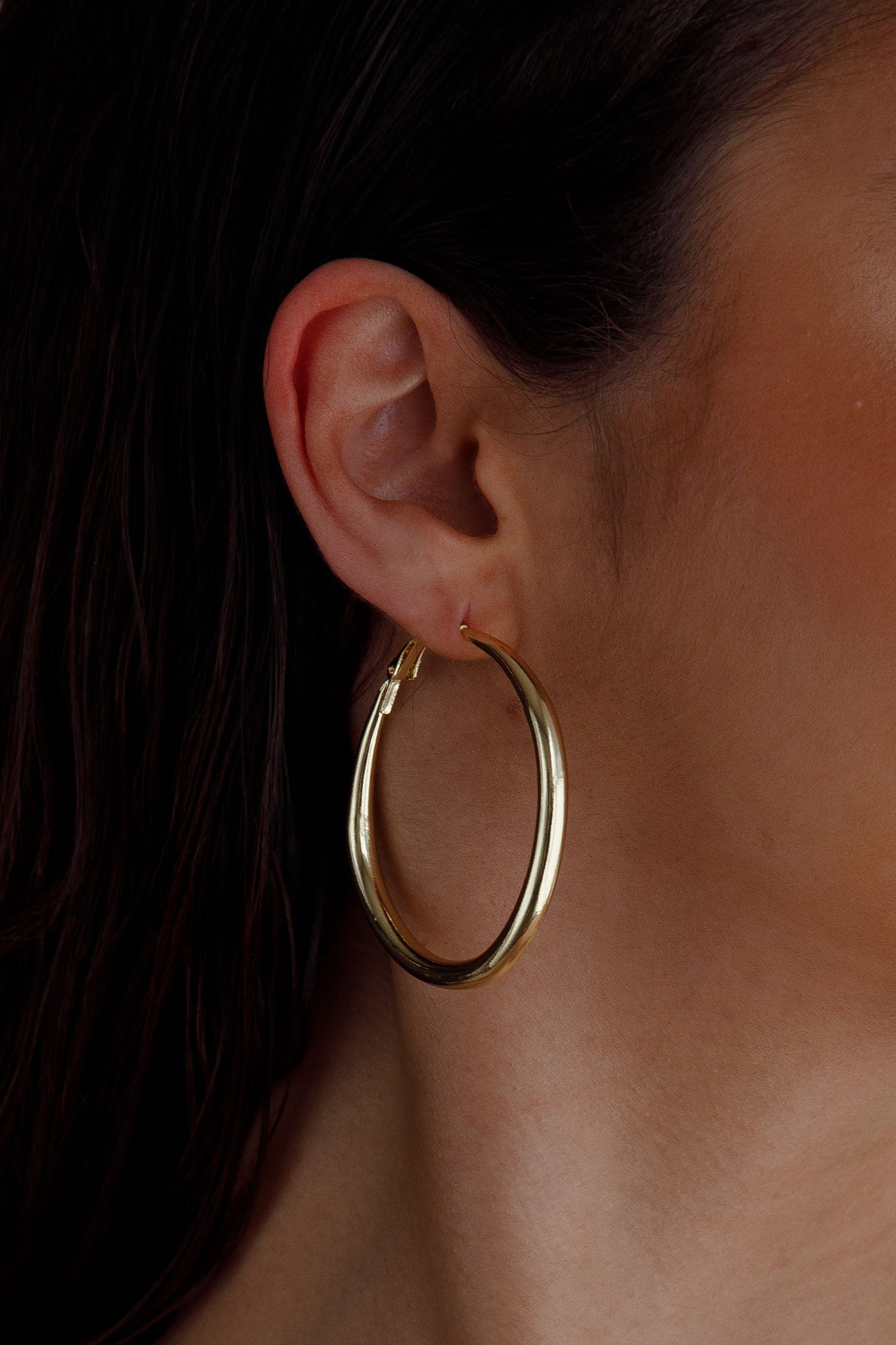 Hailey Large Hoop Earrings Gold by Selfie Leslie