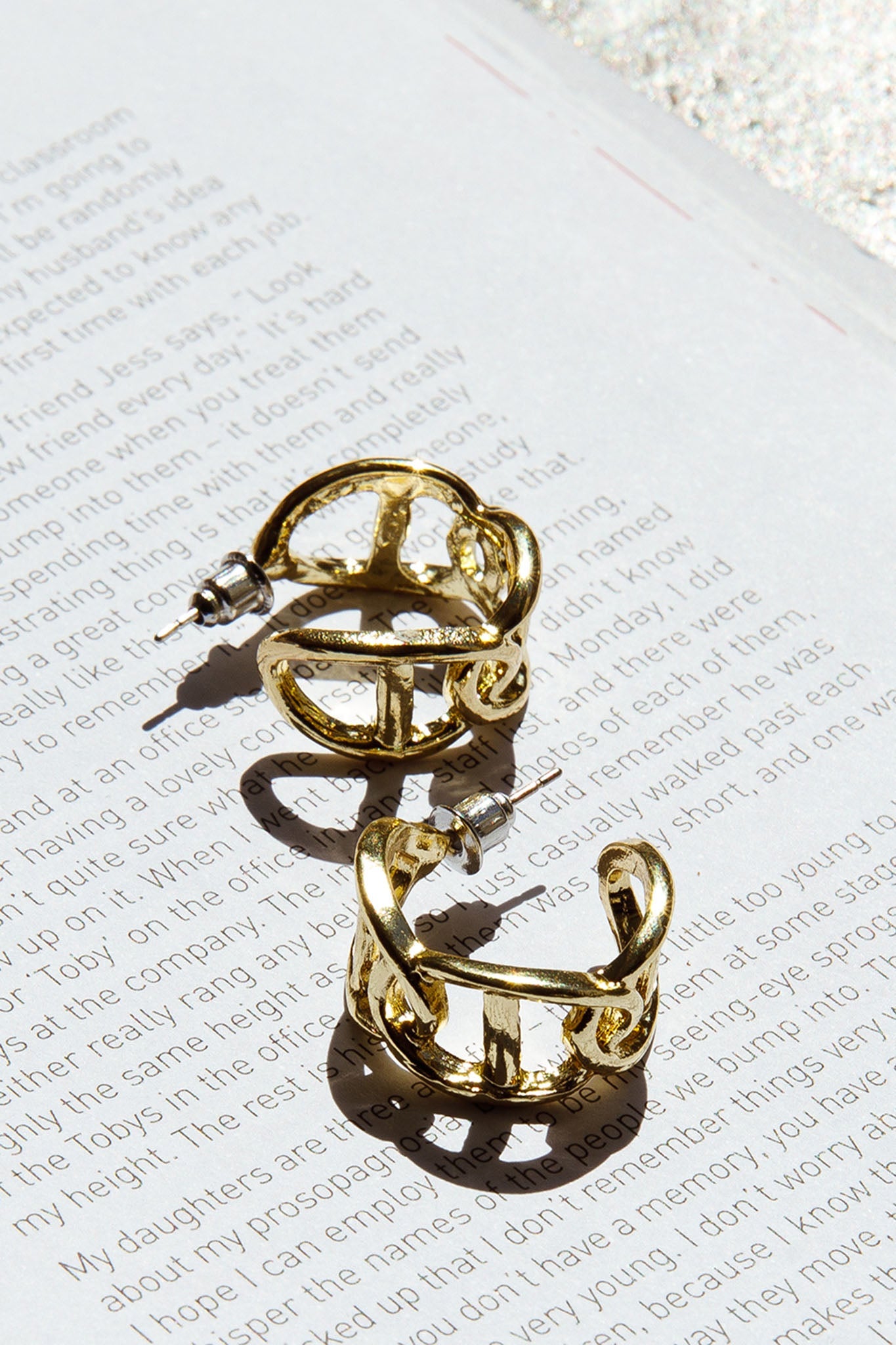 Knox Chain Link Small Hoop Earrings Gold by Selfie Leslie