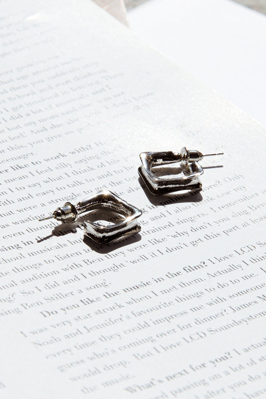 Maddox Small Square Hoop Earrings Silver by Selfie Leslie