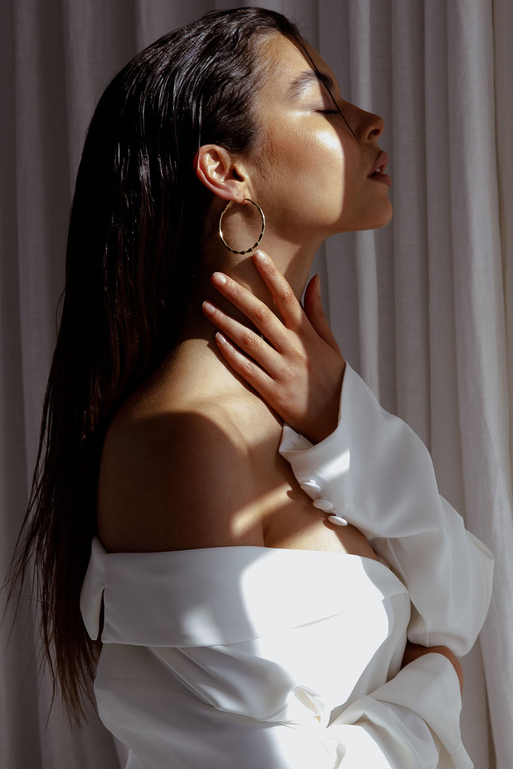 Missie Large Hoop Earrings Gold by Selfie Leslie