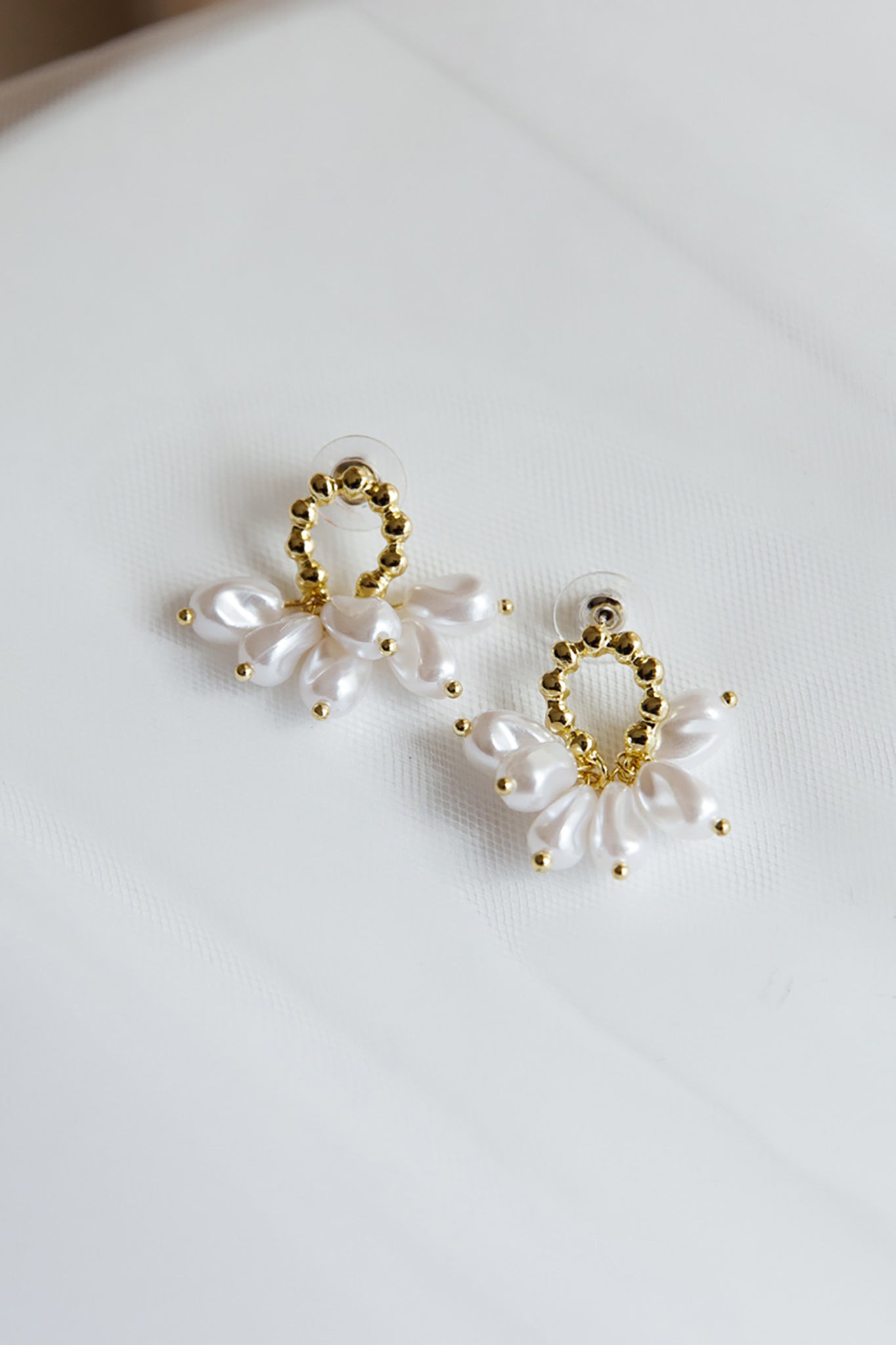 Sierra Pearl Statement Earrings Gold by Selfie Leslie Australia