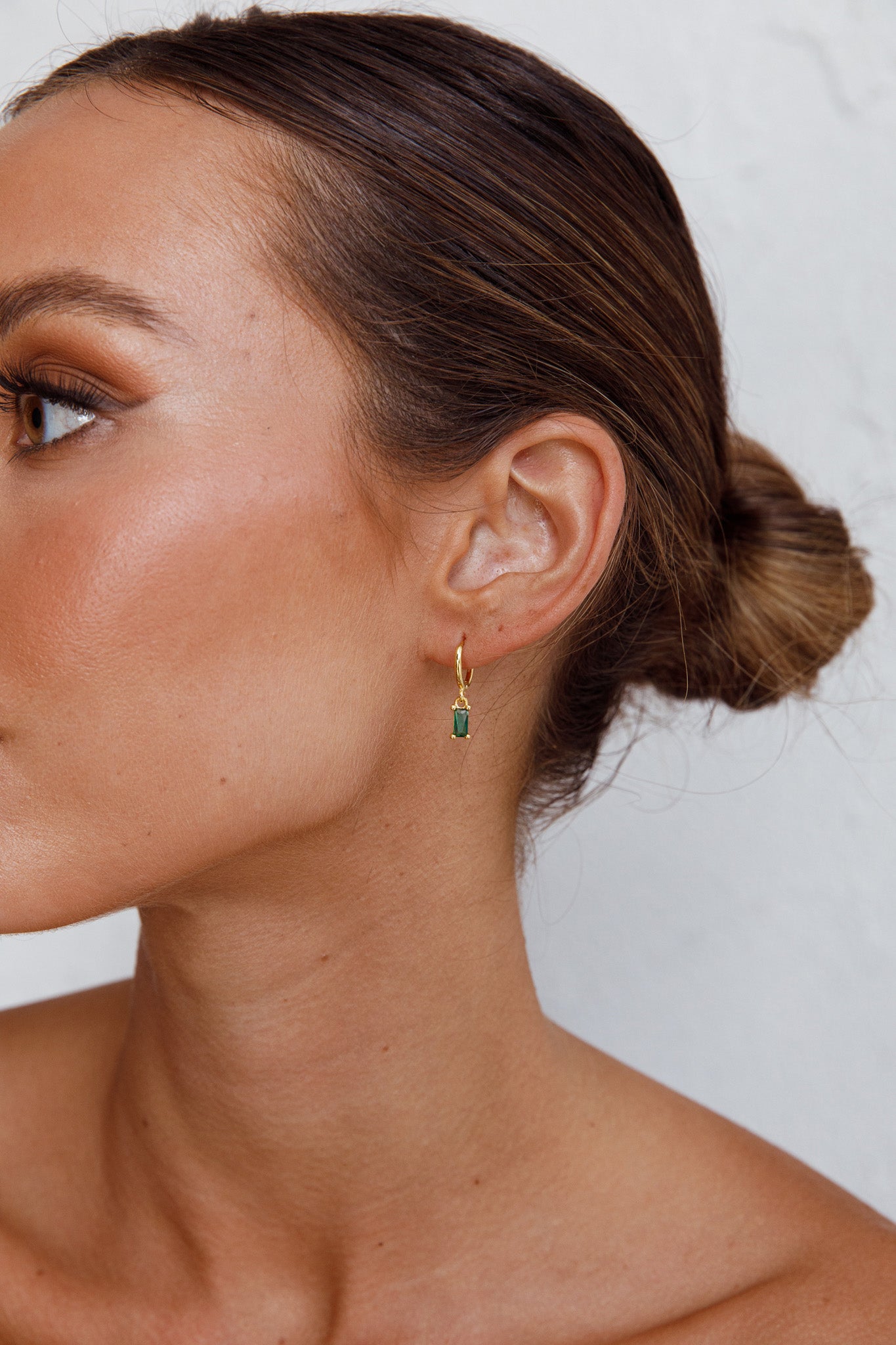 April Diamante Drop Hoop Earrings Teal by Selfie Leslie Australia