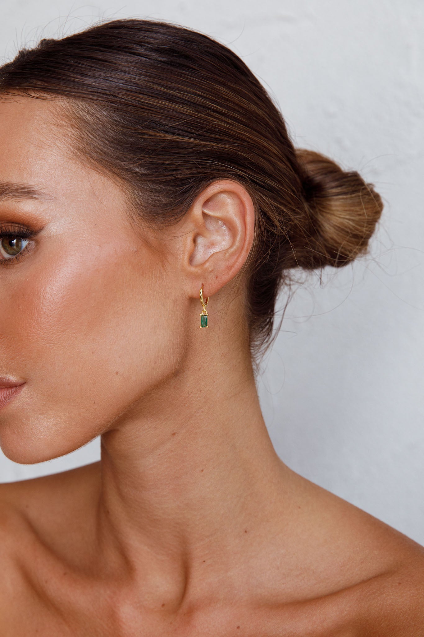 April Diamante Drop Hoop Earrings Teal by Selfie Leslie Australia