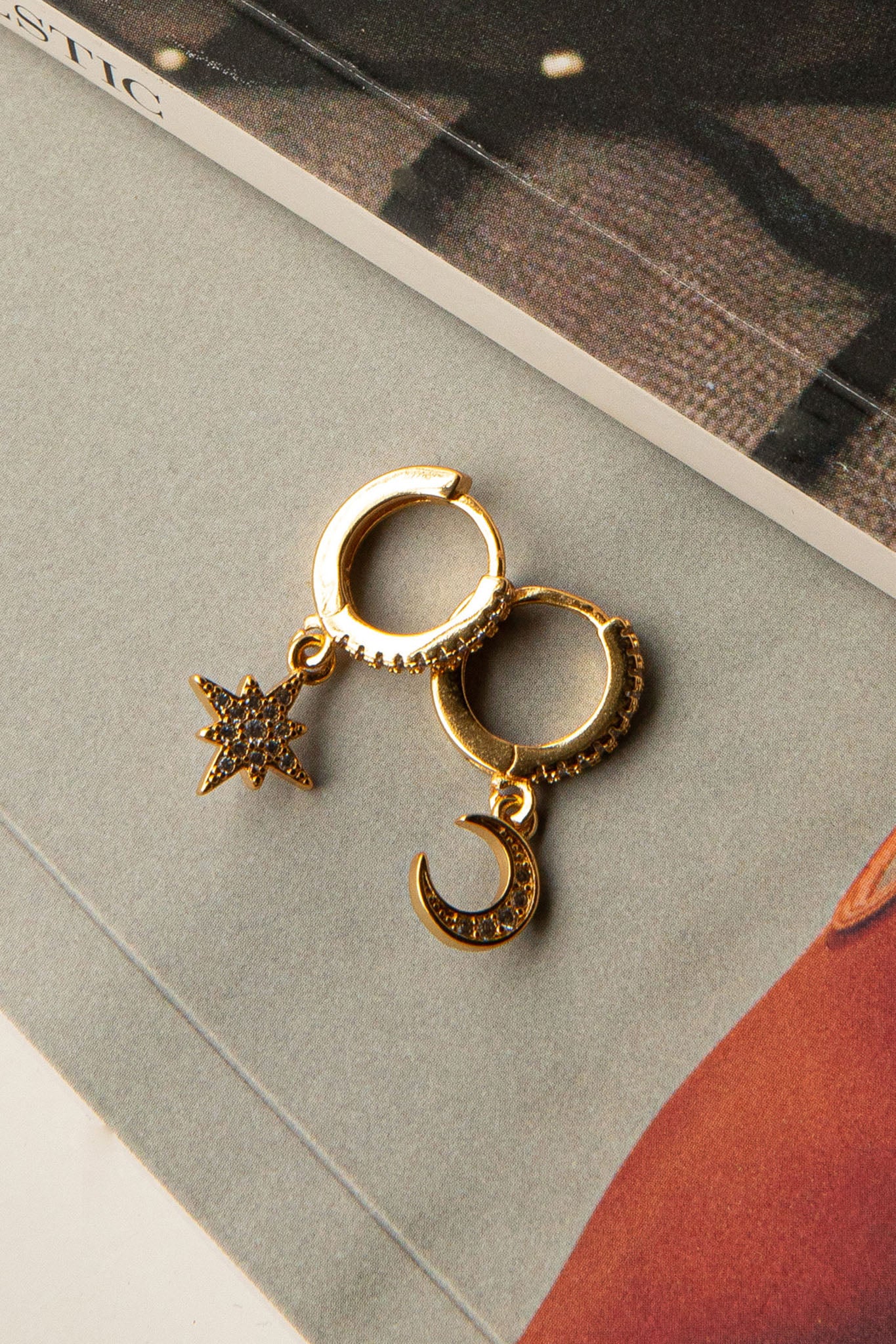 Midnight Drop Diamante Hoop Earrings Gold by Selfie Leslie Australia