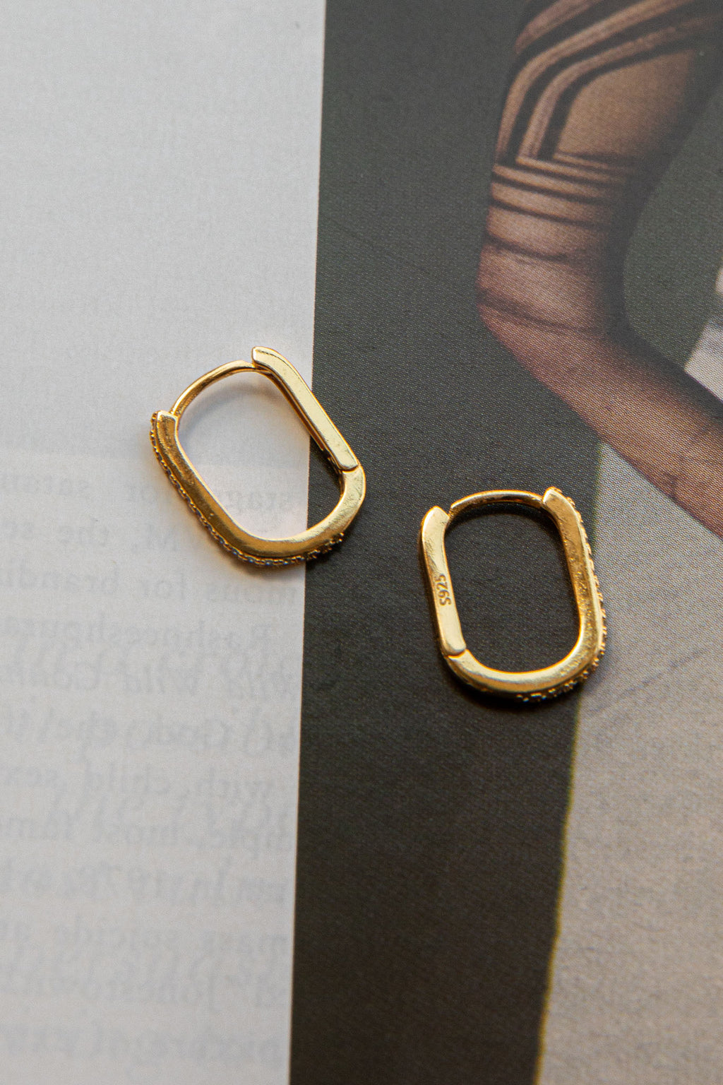 Ark Diamante Hoop Earrings Gold by Selfie Leslie Australia