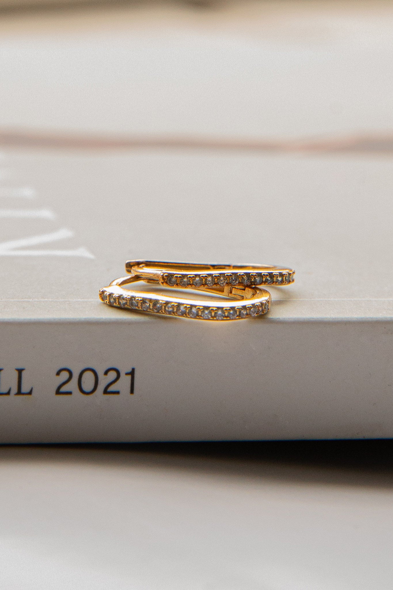 Ark Diamante Hoop Earrings Gold by Selfie Leslie Australia