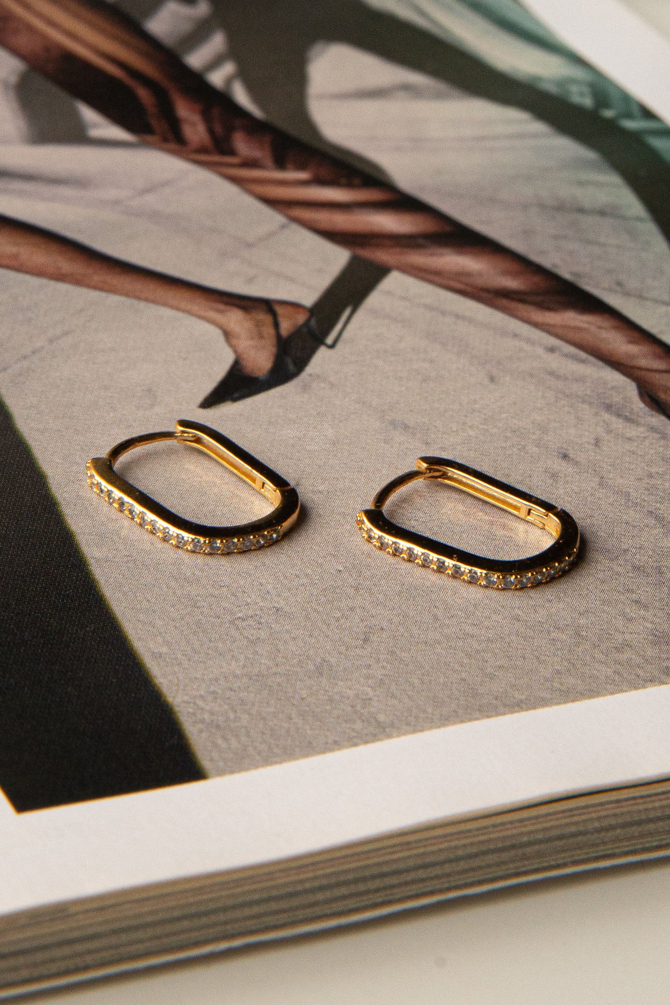 Ark Diamante Hoop Earrings Gold by Selfie Leslie Australia