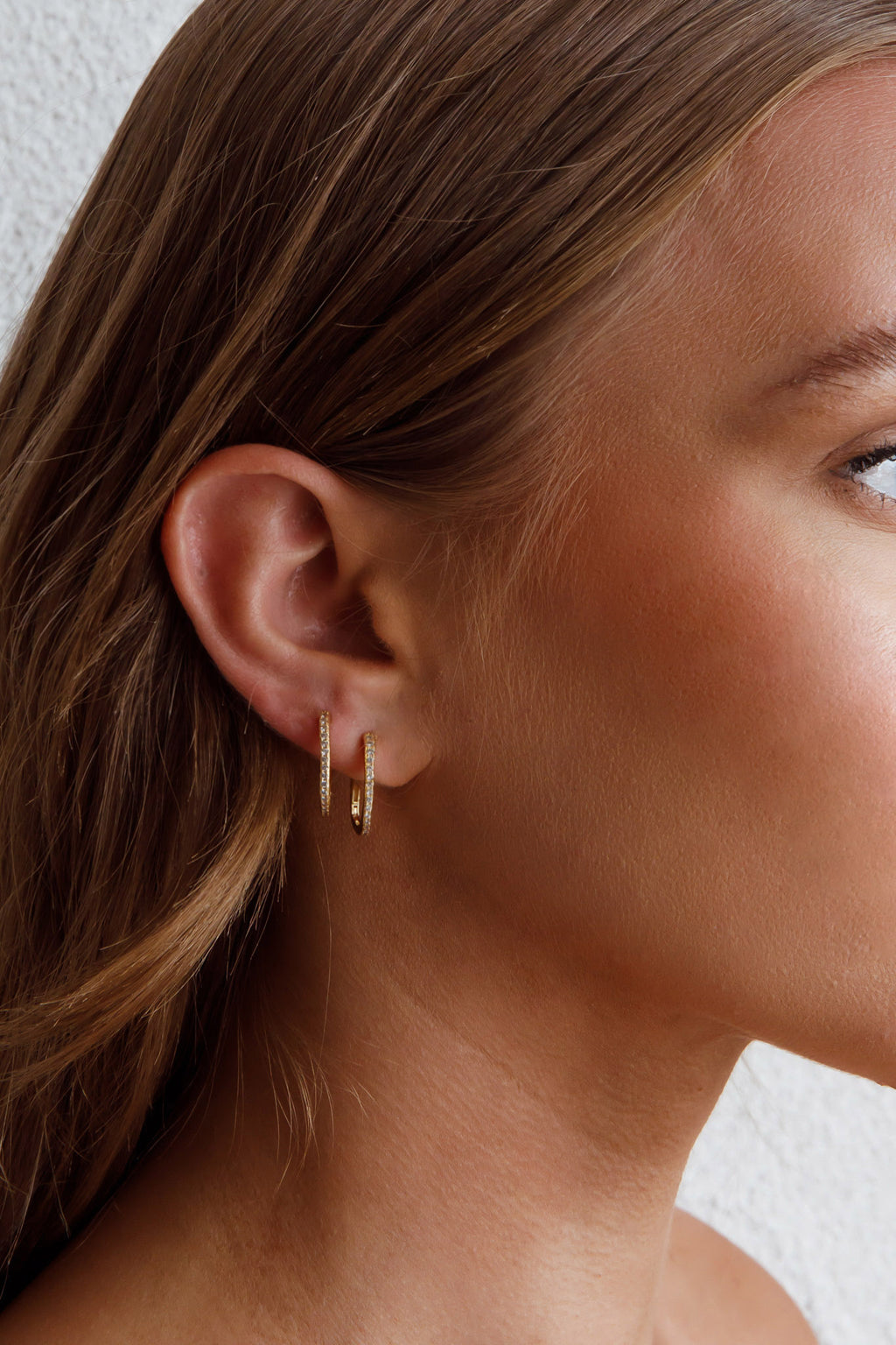 Ark Diamante Hoop Earrings Gold by Selfie Leslie Australia