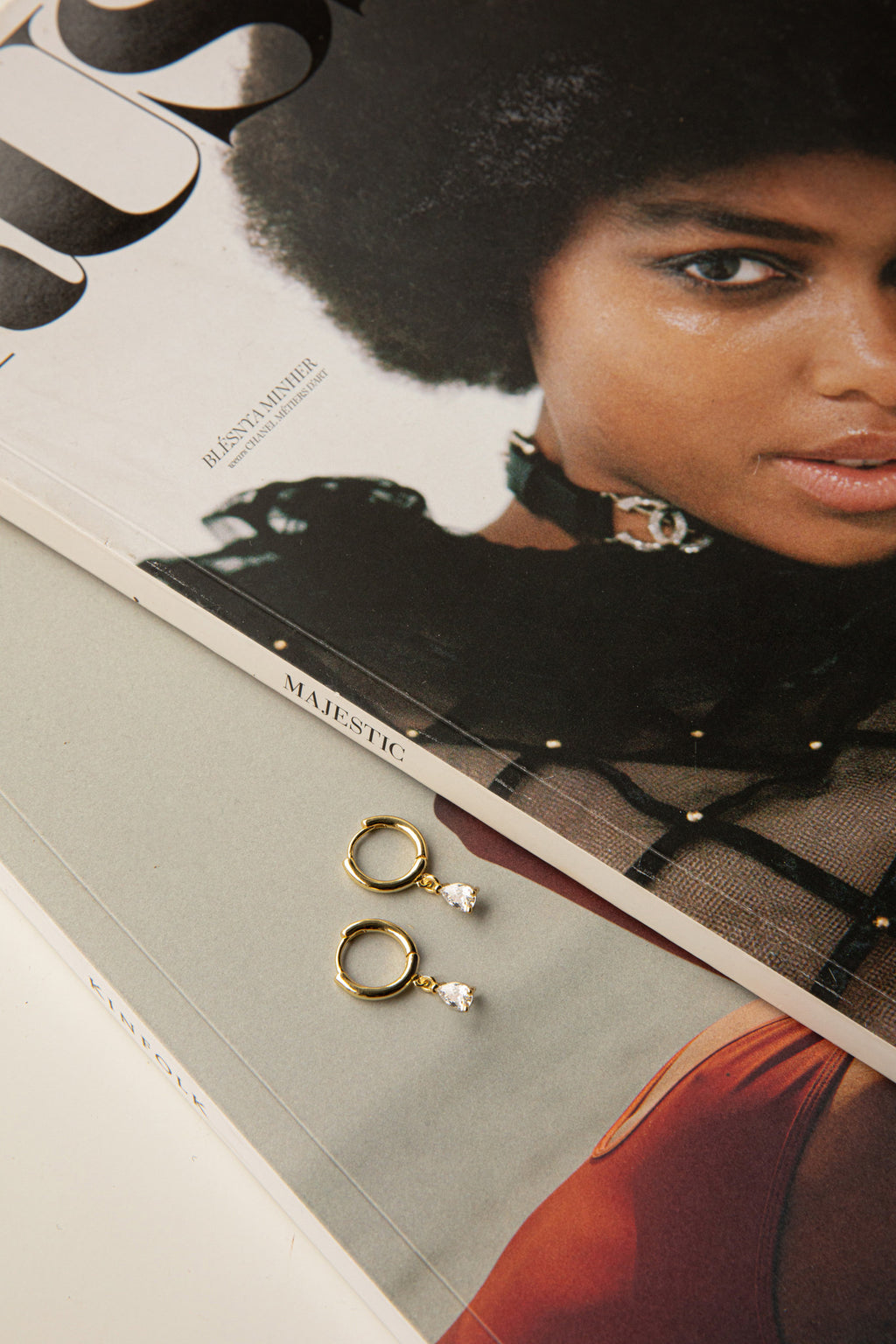 Teary Drop Diamante Hoop Earrings Gold by Selfie Leslie Australia
