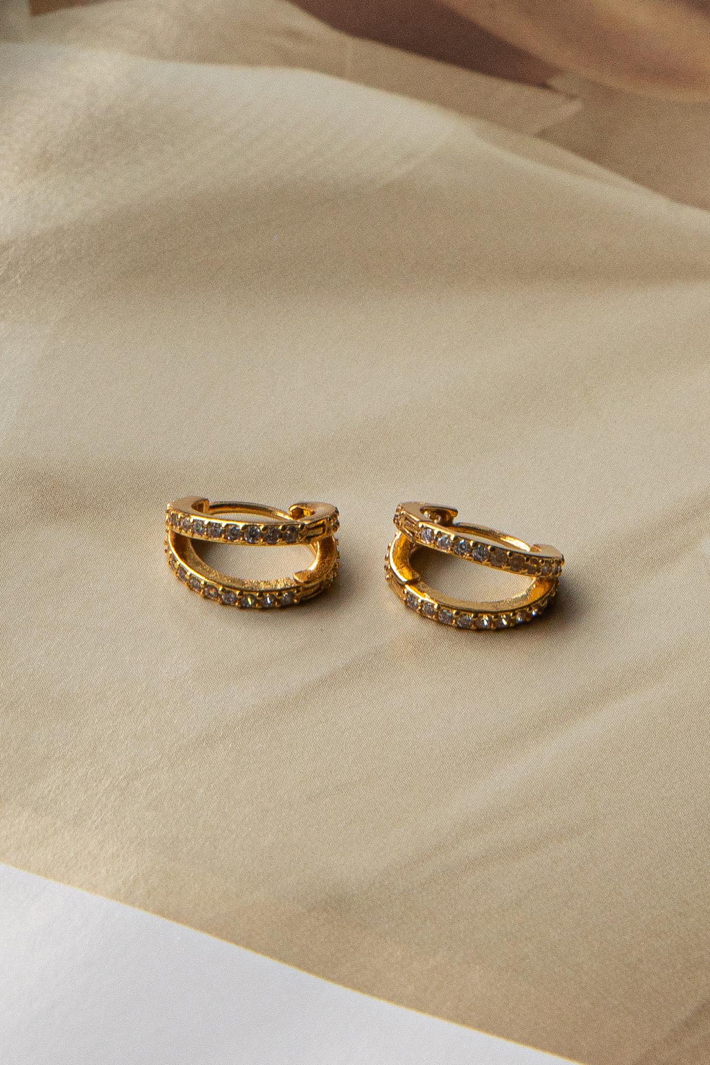 Graduation Diamante Hoop Earrings Gold by Selfie Leslie Australia