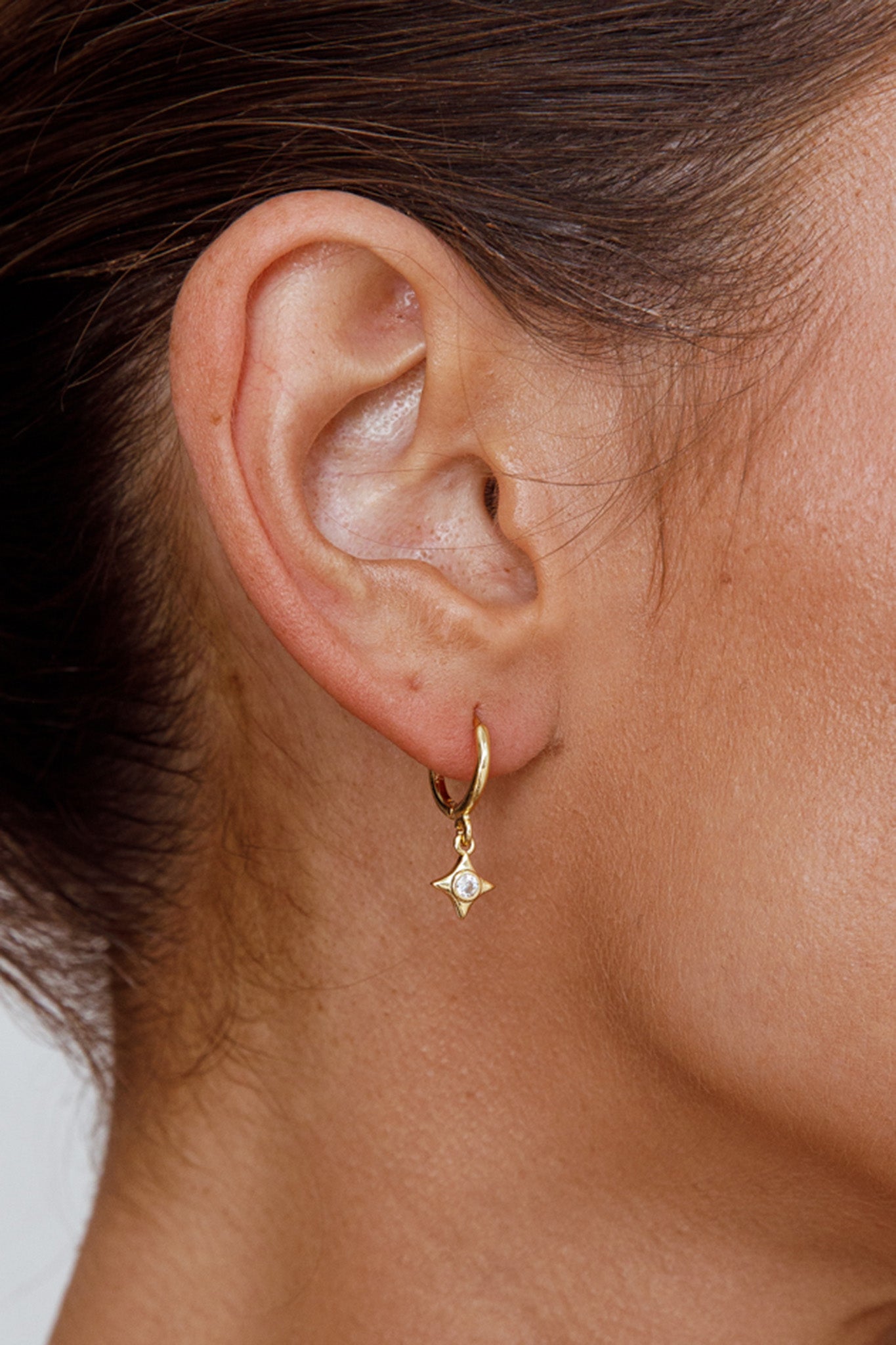 Lucida Drop Diamante Hoop Earrings Gold by Selfie Leslie Australia