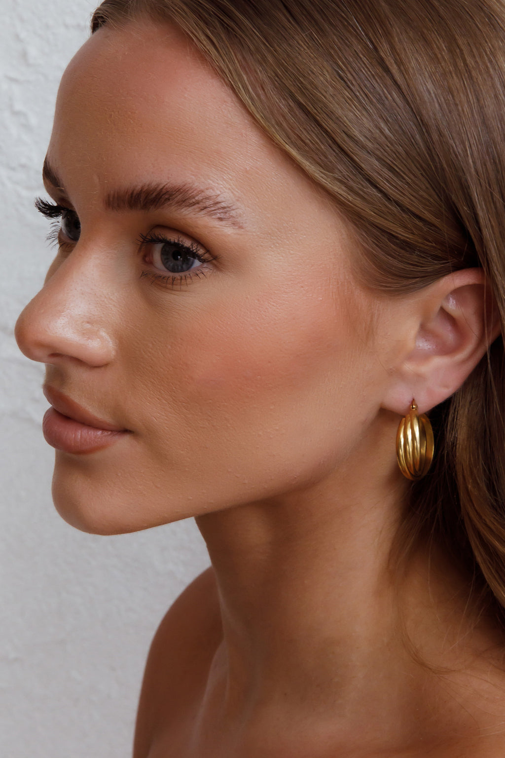 Mona Triple Hoop Earrings Gold by Selfie Leslie Australia