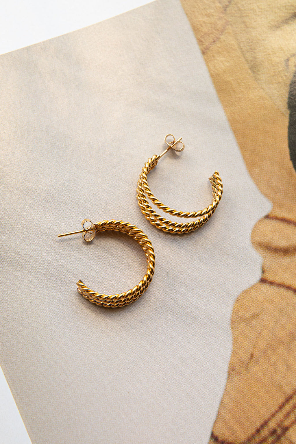 San Francisco Triple Open Hoop Earrings Gold by Selfie Leslie Australia