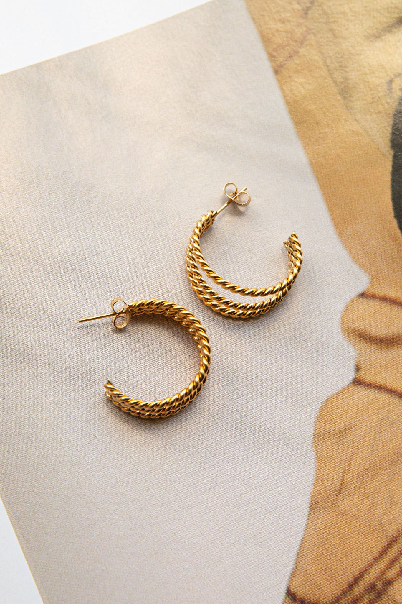San Francisco Triple Open Hoop Earrings Gold by Selfie Leslie Australia