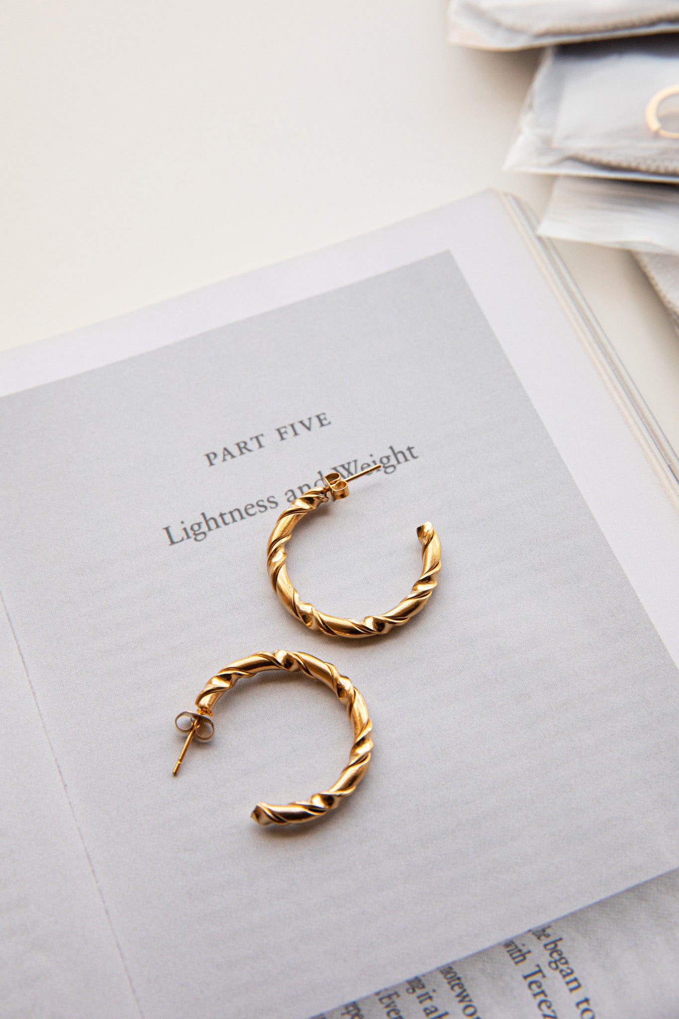 Rachmaninov Open Hoop Earrings Gold by Selfie Leslie Australia
