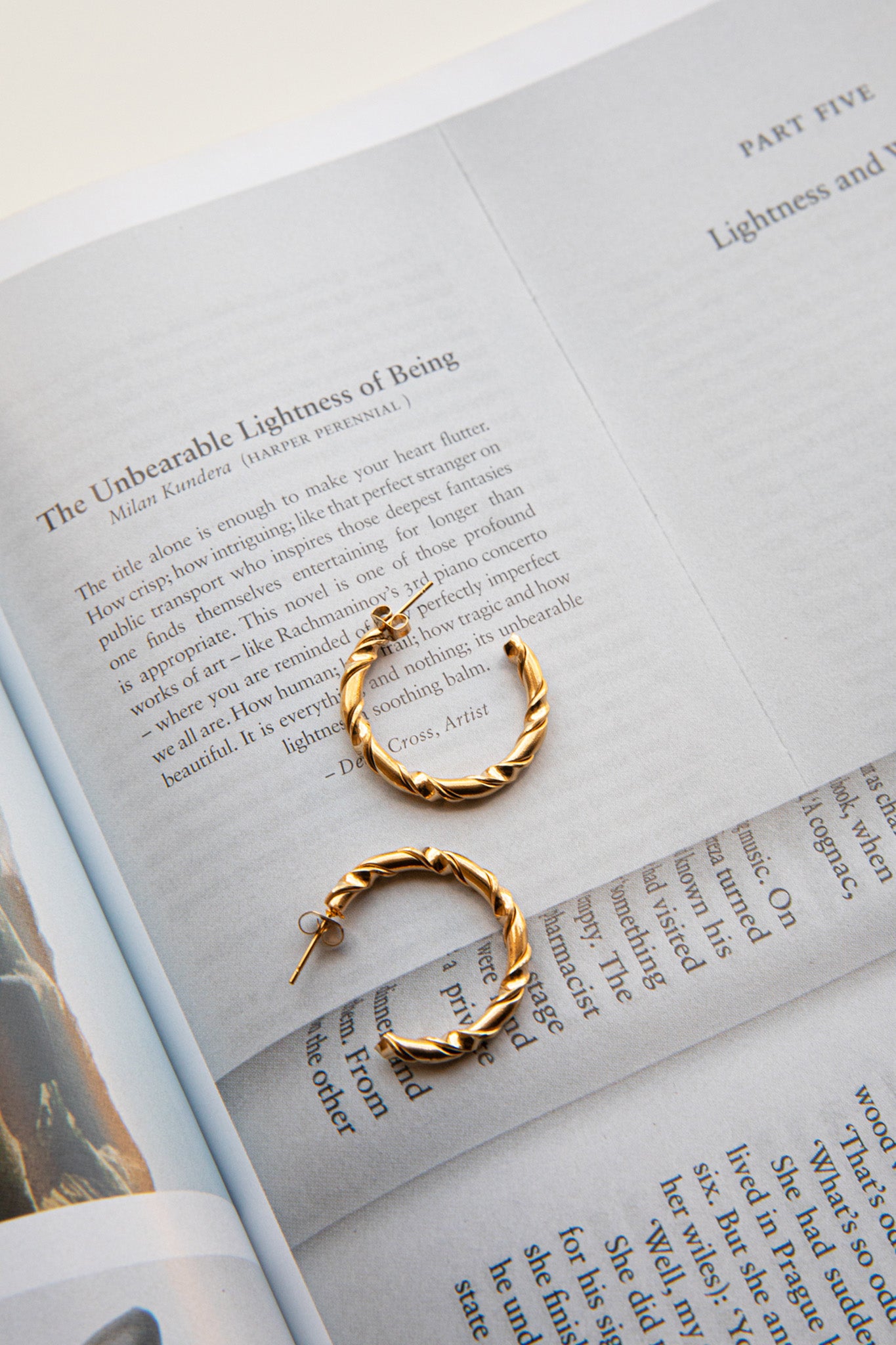 Rachmaninov Open Hoop Earrings Gold by Selfie Leslie Australia